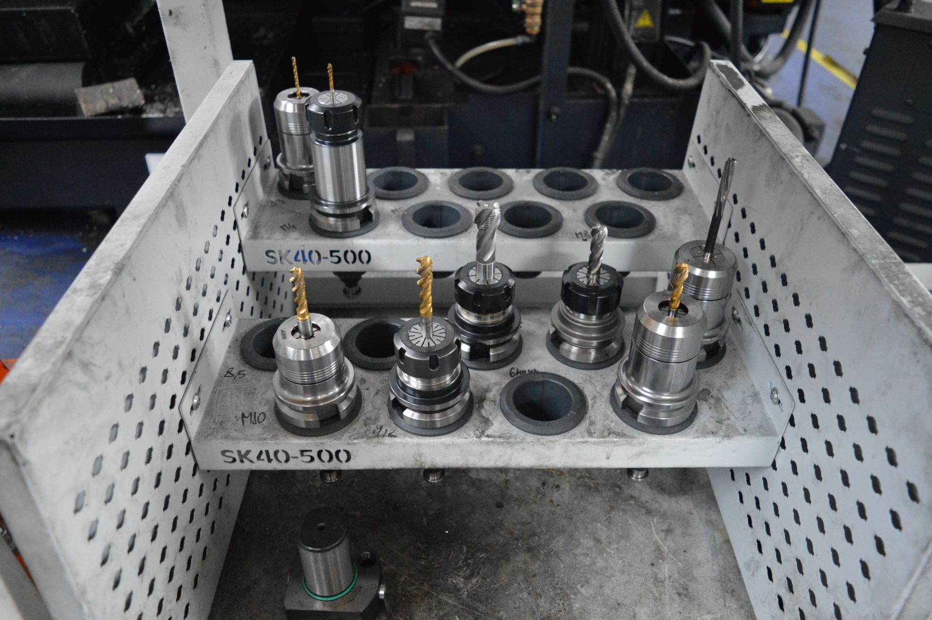 Quantity of taper shank tool holders, drills, cutters etc., with trolley, as lotted - Image 3 of 4