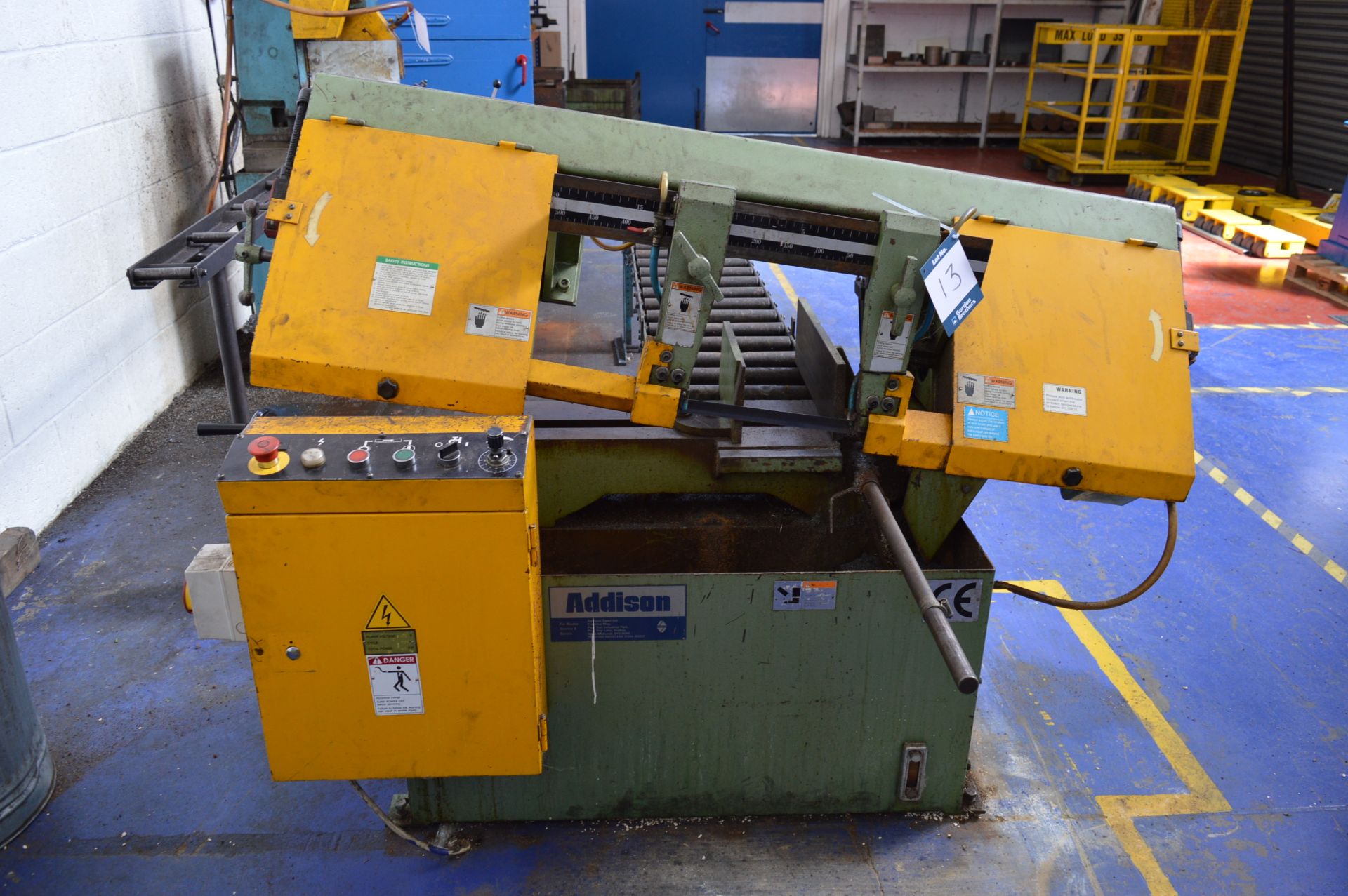 Cosen Machinery, MH-1016JA / Addison, horizontal metal cutting bandsaw with gravity roller