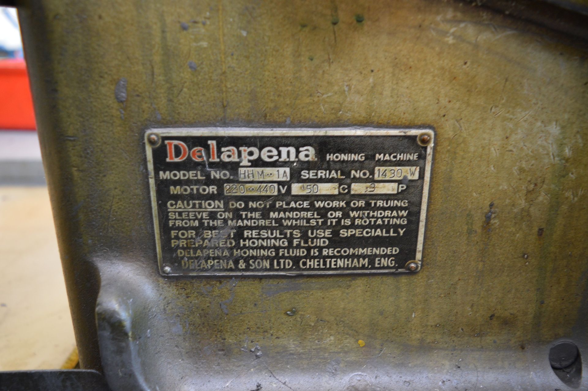 Delapena, HHM/1A, treadle operated honing machine, Serial No. 1430W - Image 3 of 3