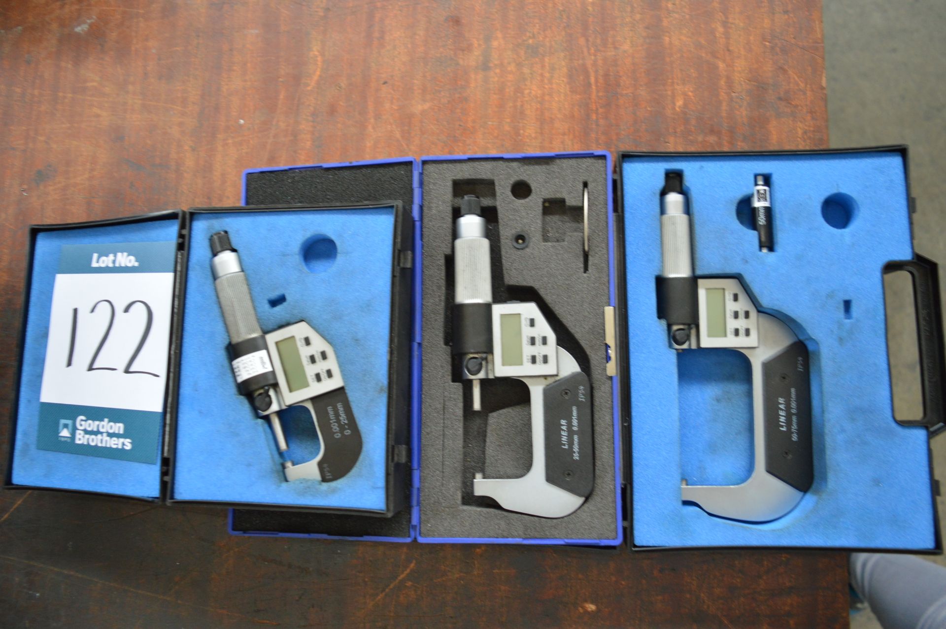 3 x Digital micrometers, 0-25mm 25-50mm 50-75mm
