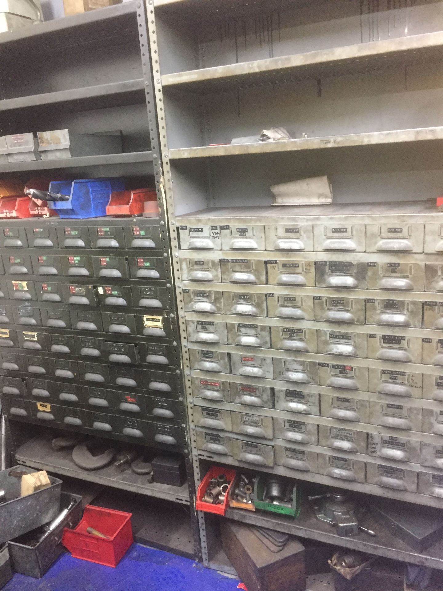 Contents of tool room including drills, reamers, collets and tool holders (includes all shelving and - Image 5 of 5