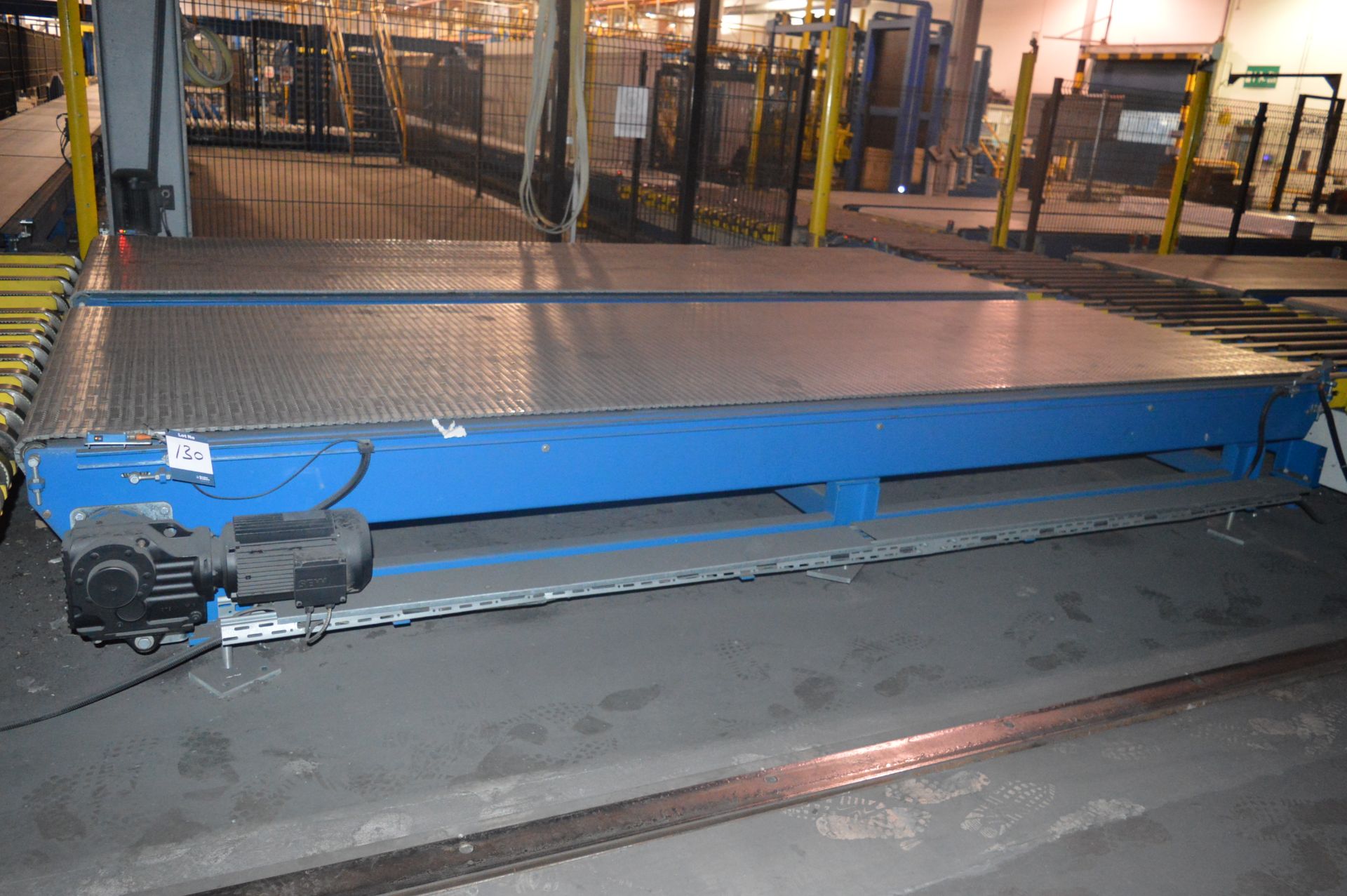 2 x Kraft, motorised modular plastic belt conveyors (2006) 4.4m (l) x 1.4m (w) (Due to the