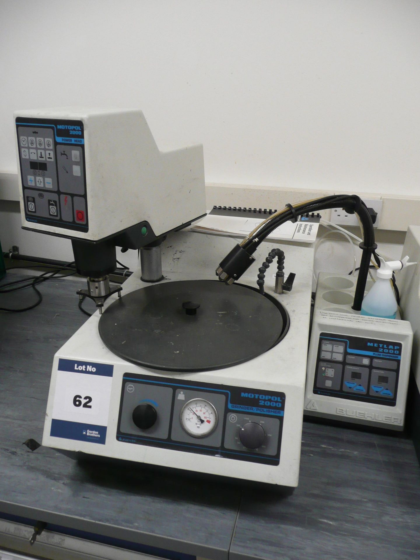 Buehler, Motopol 2000, grinder/polisher fitted with power head (95-2800) including Metlap, 2000,