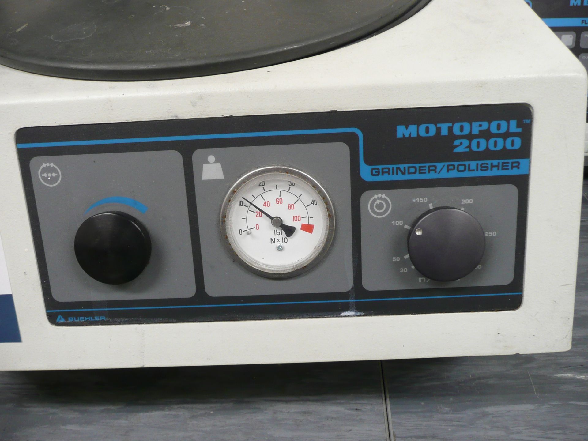 Buehler, Motopol 2000, grinder/polisher fitted with power head (95-2800) including Metlap, 2000, - Image 4 of 9