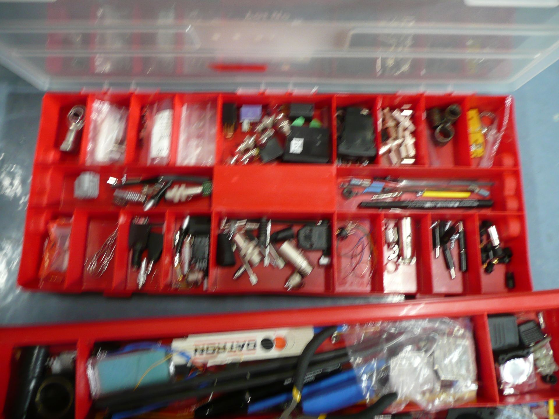 Tool box with soldering irons, de-solder cable stripper, needle files, sinometer, MS80320B - Image 3 of 5