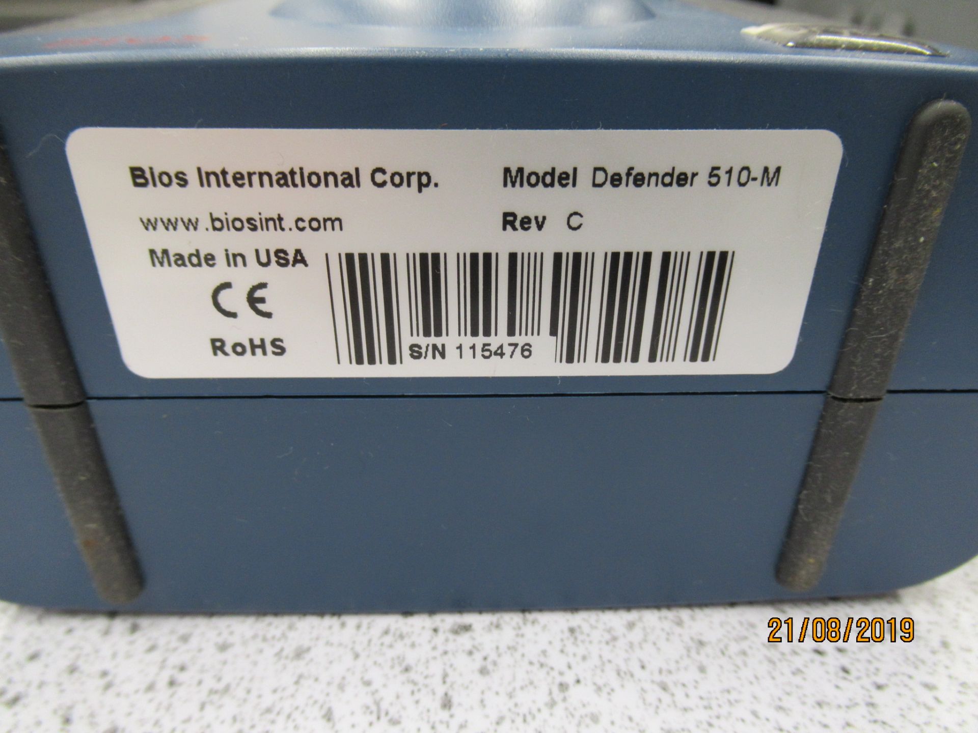 BIOS Defender, 510-M primary gas flow calibrator Size 150 x 180 x 170mm Serial No. 115476 - Image 3 of 3