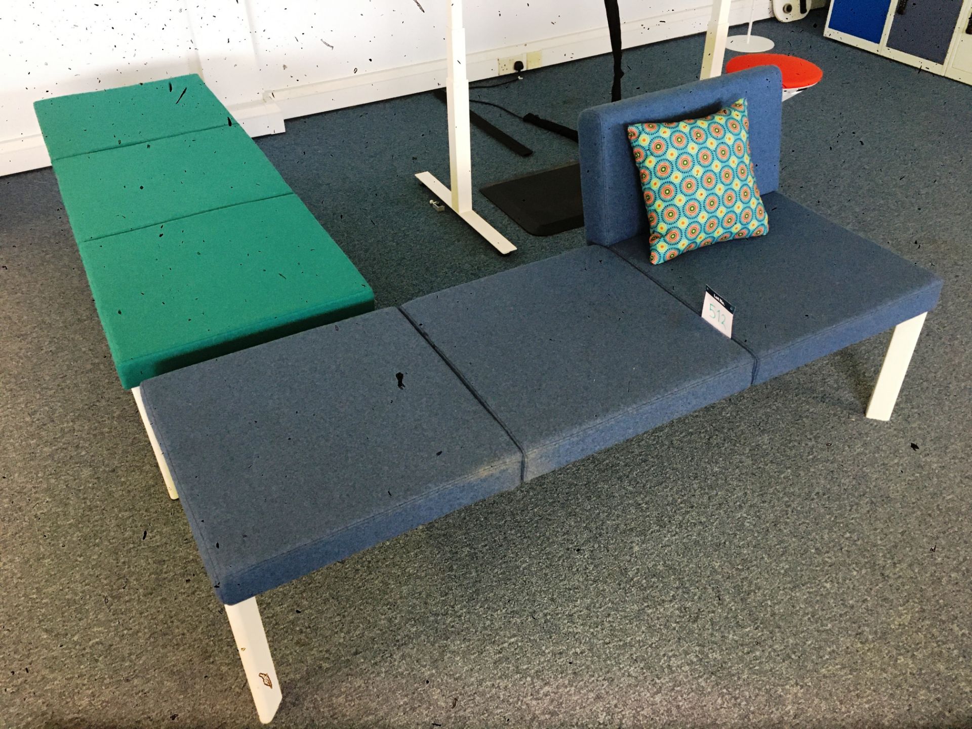 Cloth upholstered bench seating ** This lot is located at The Dowlais Site, CF48 3TD **