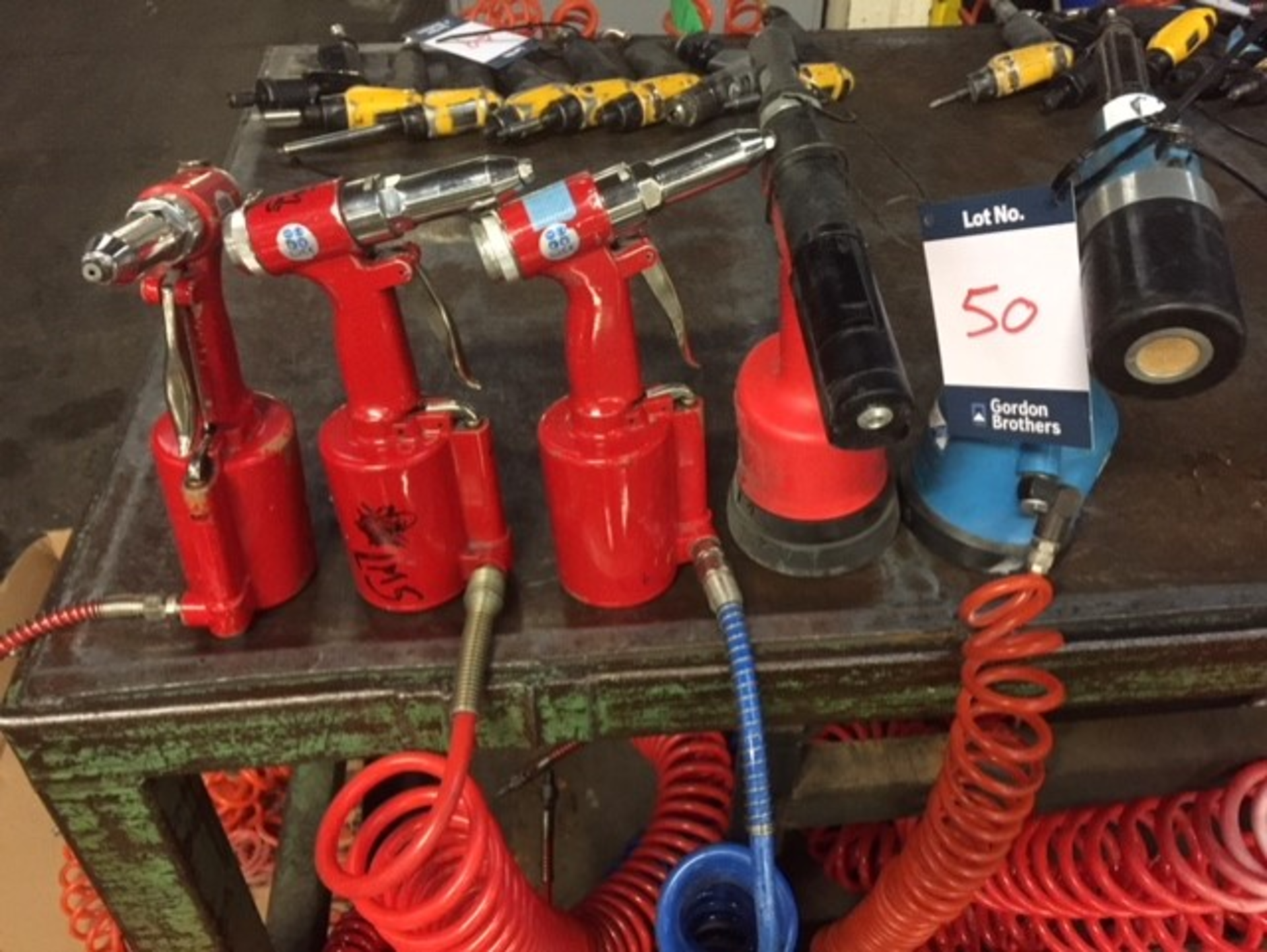 Five various pneumatic rivet guns**This lot is located at The Willows Site, CF48 1YH**