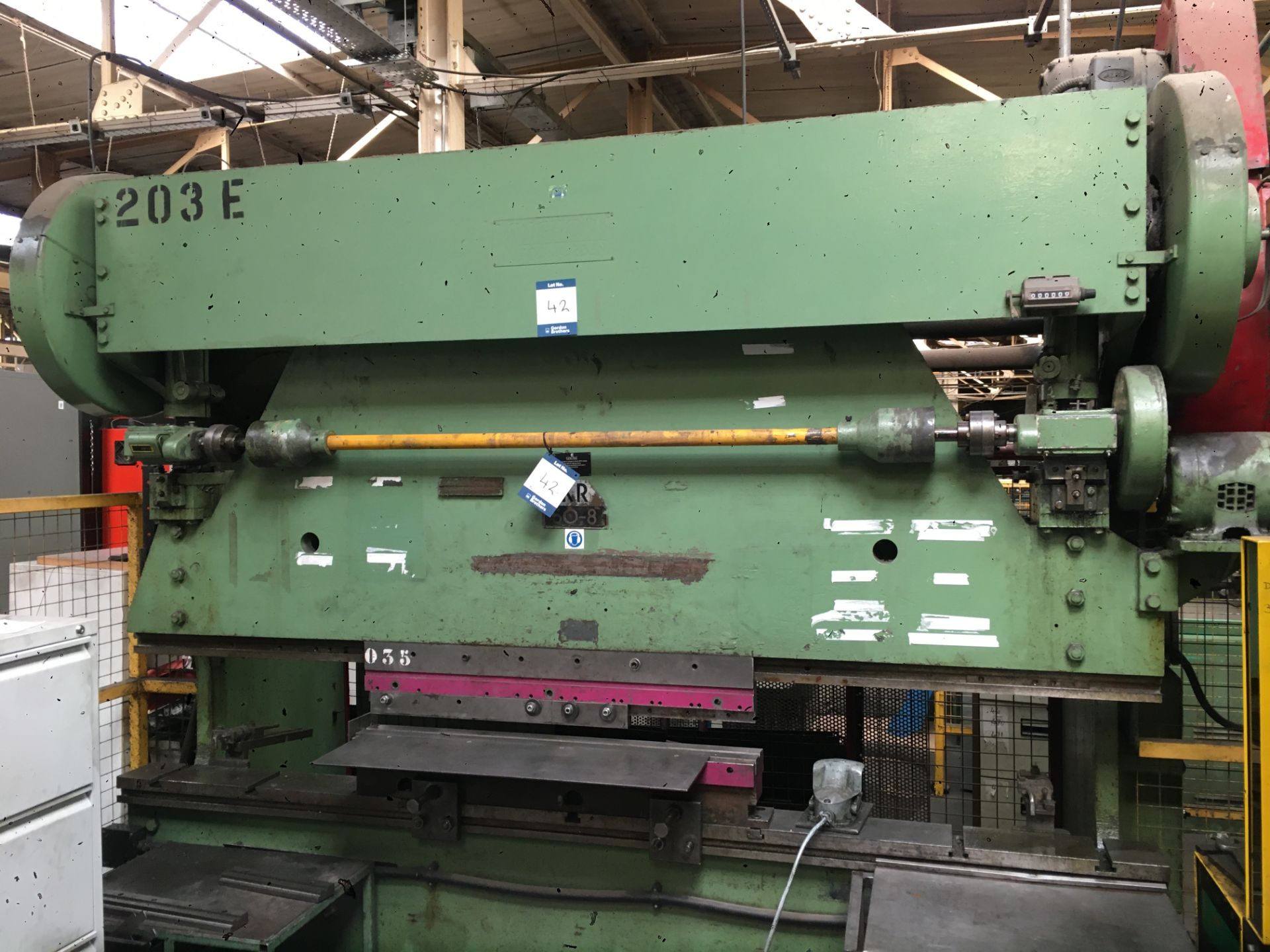 Kinghorn Todmorden KR50-8 flywheel mechanical downstroking press brake, Ref. 203E, max tonnage: