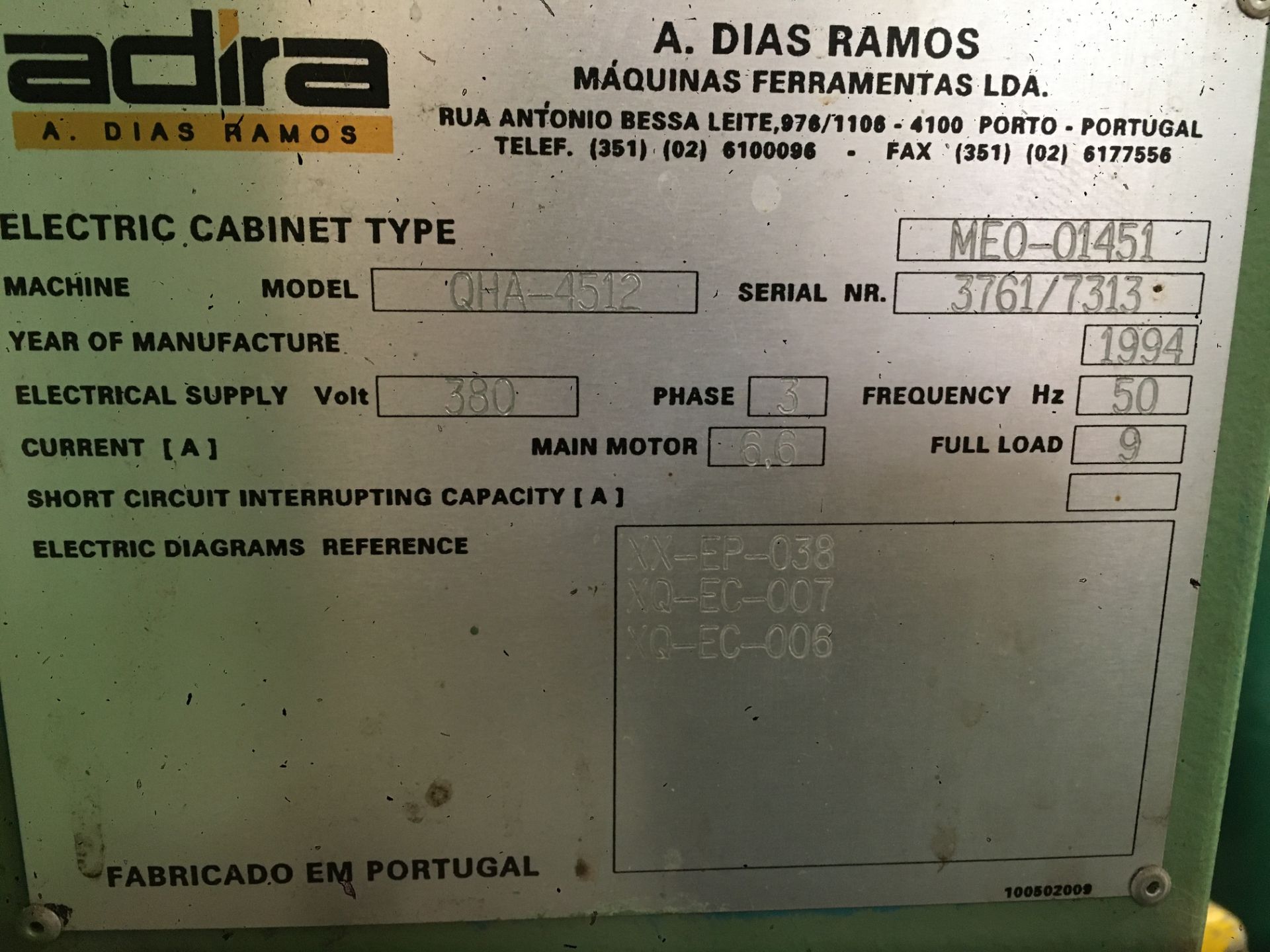 Adira, QHA-4512 hydraulic upstroking press brake, Serial No. 3761/7313 (1994), max tonnage: 45, - Image 3 of 4