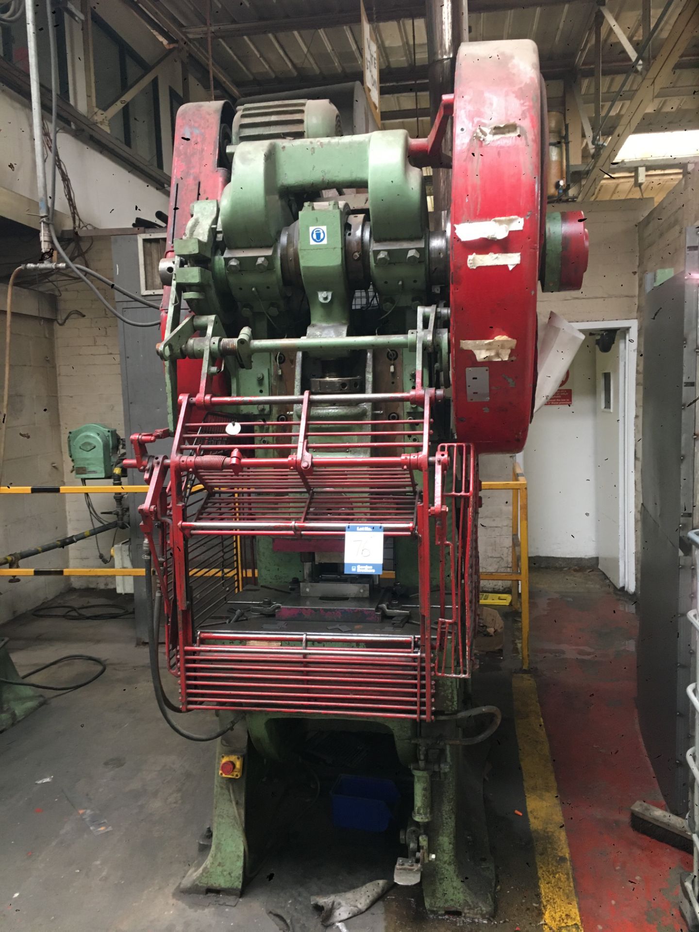 Hordern Mason & Edwards OP55 clutch press, Serial No. 8770, Ref. 204F, Capacity. 55 ton, Bed Size.