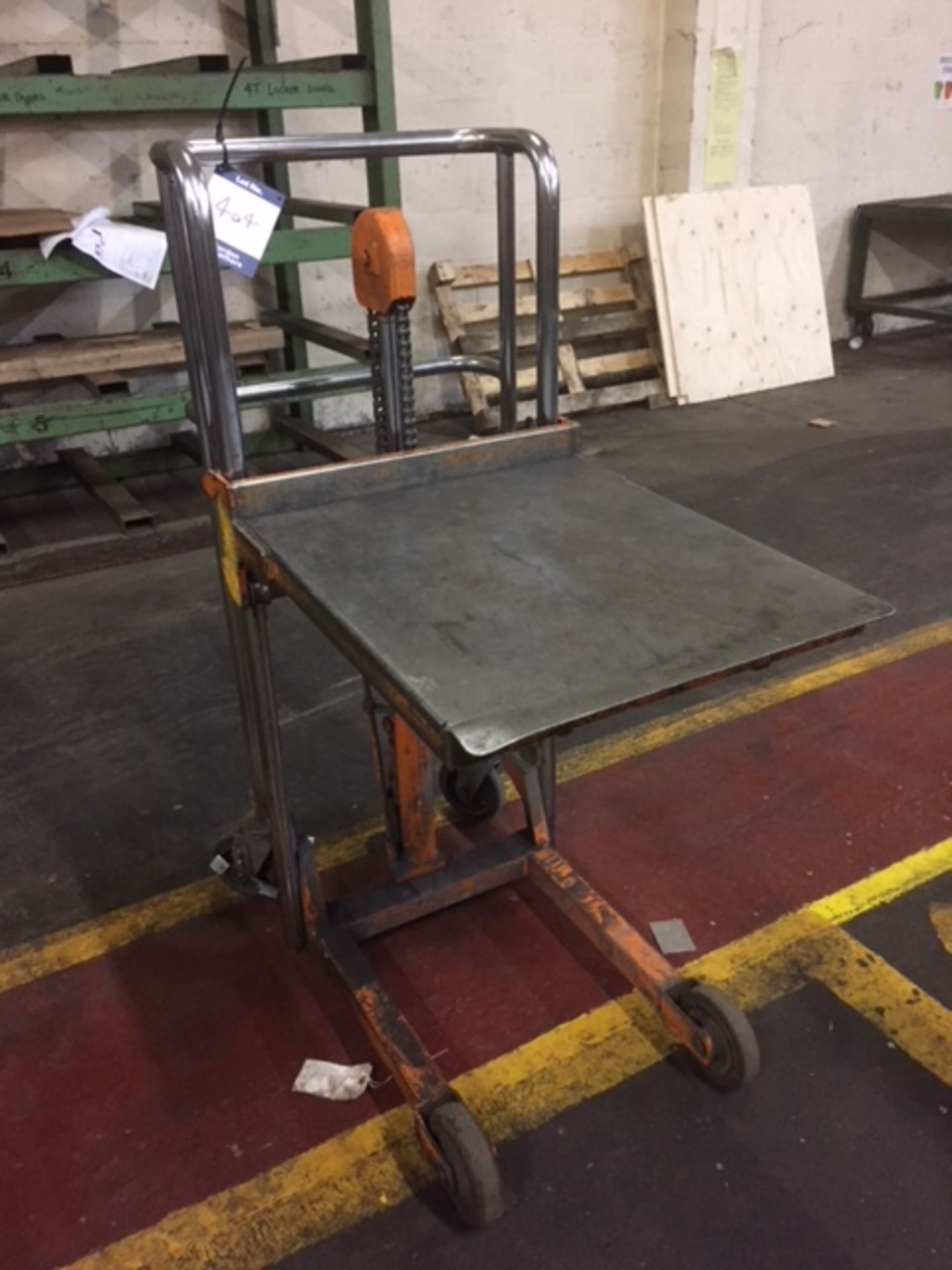 Pfaff trolley table lift, SWL 400kg (1990) **This lot is located at The Willows Site, CF48 1YH**