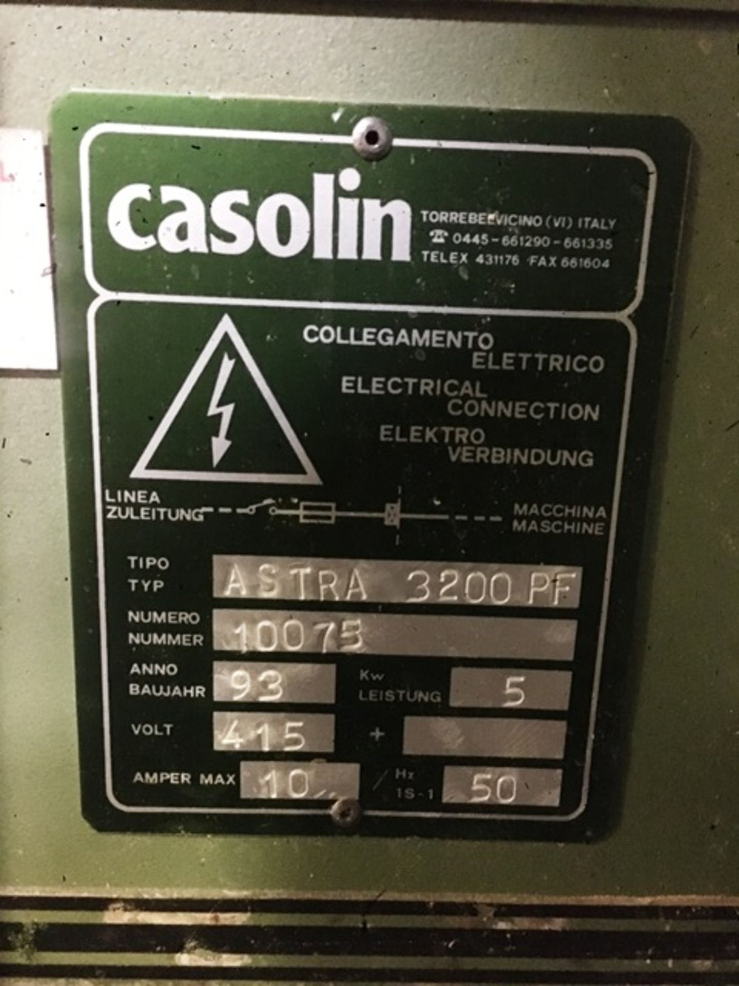 Casolin Astra 3200 PF panel saw, Serial No. 10075 (not currently commissioned / in use - all faults) - Image 4 of 4