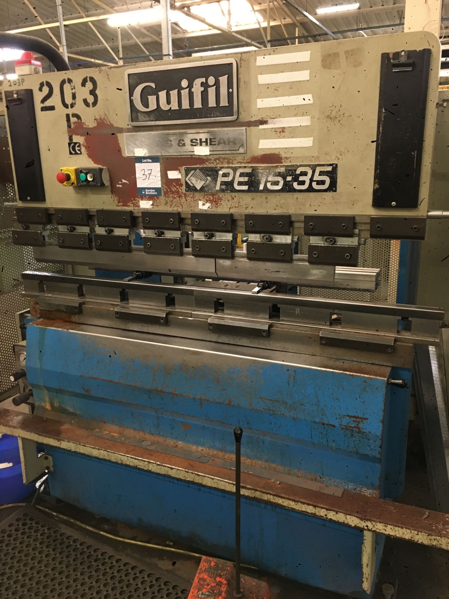 Guifill, PE15-35 hydraulic up stroking press brake, Serial No. 454.00653 (2001), max tonnage: 35,