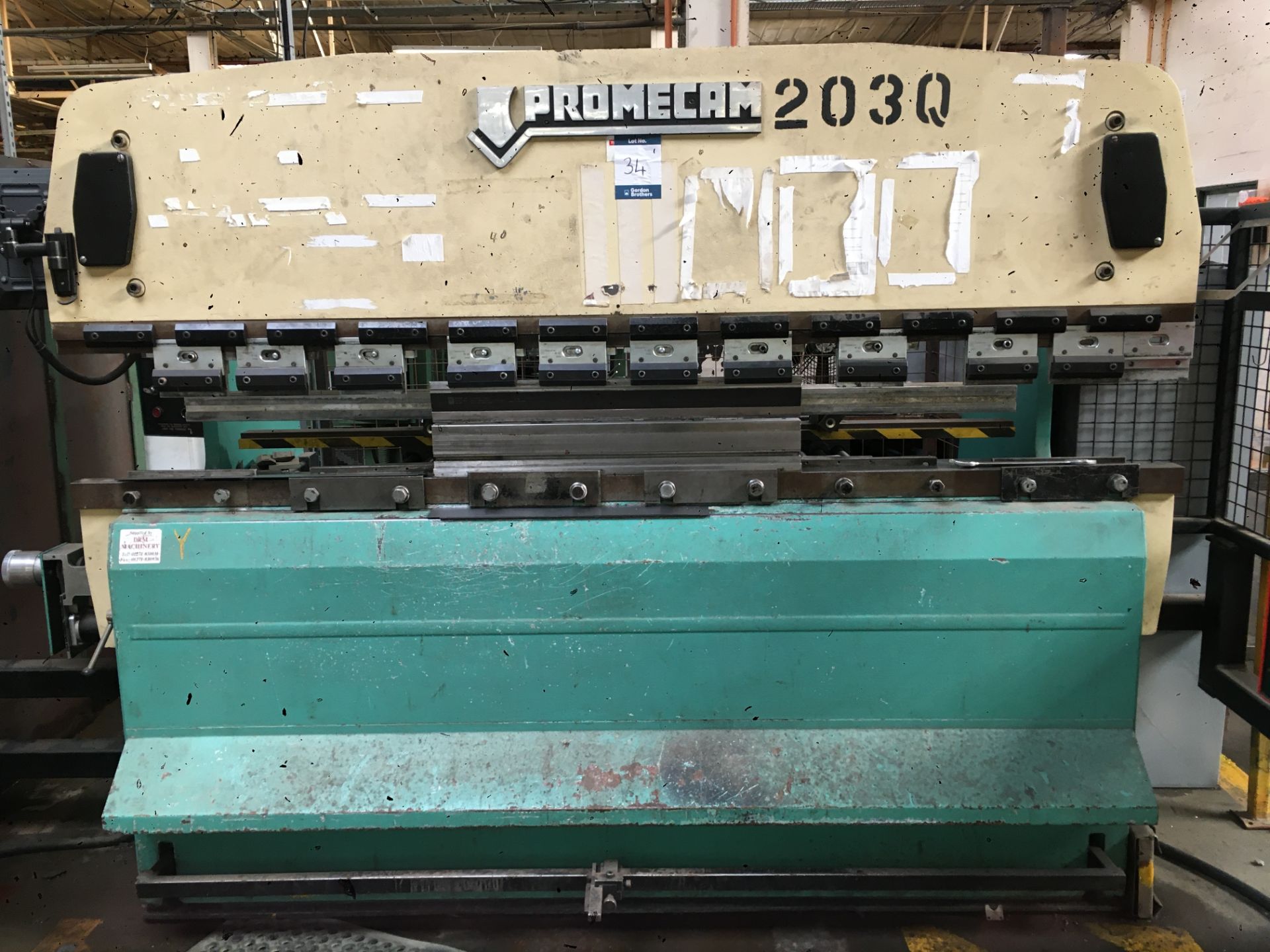 Promecam, RG-50-25 hydraulic upstroking press brake, Serial No. 2-050-25-361 (1972) max tonnage: 50,