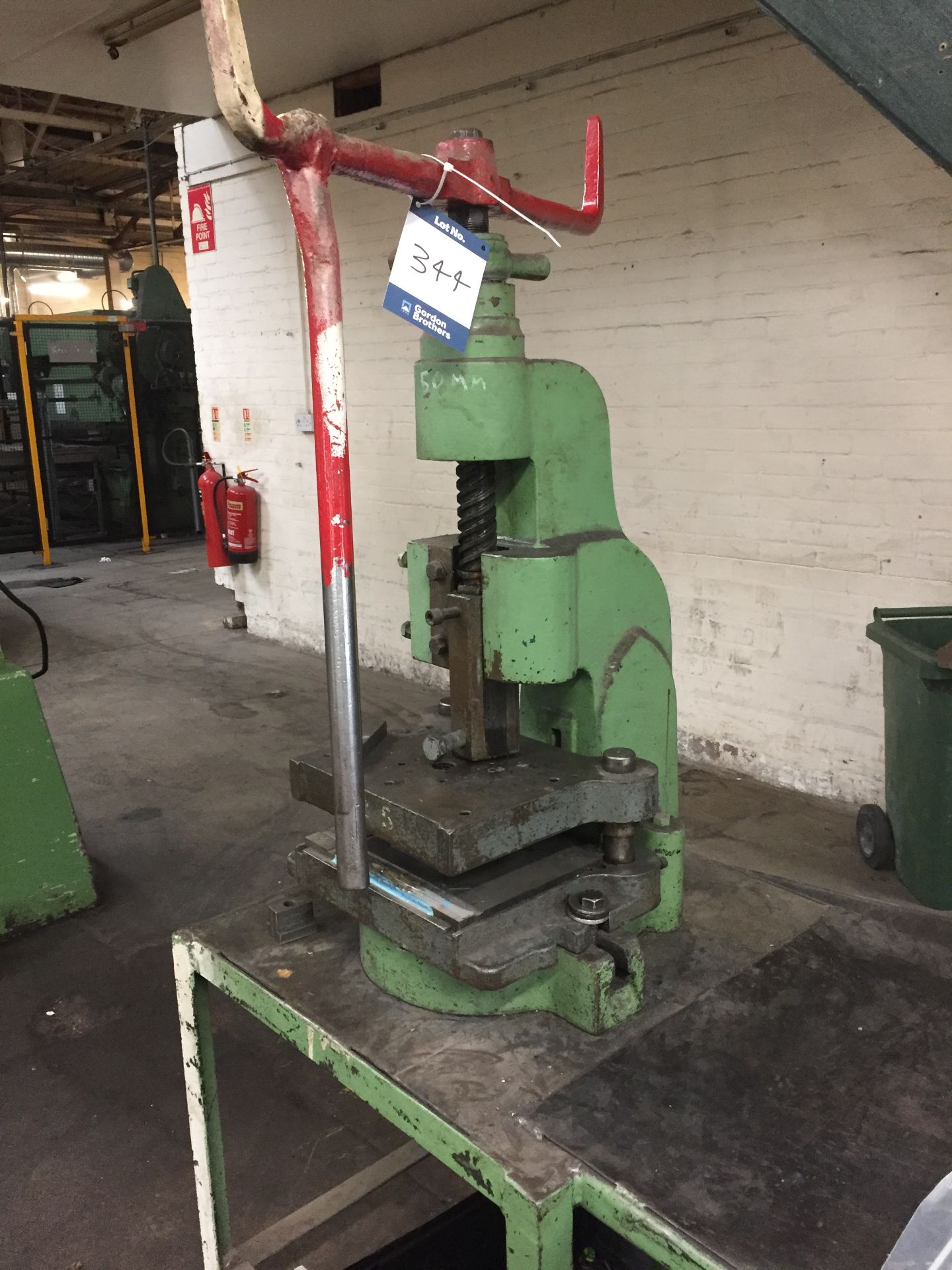 R. Lloyd and Co. 50mm bench mounted flypress **This lot is located at The Willows Site, CF48 1YH**