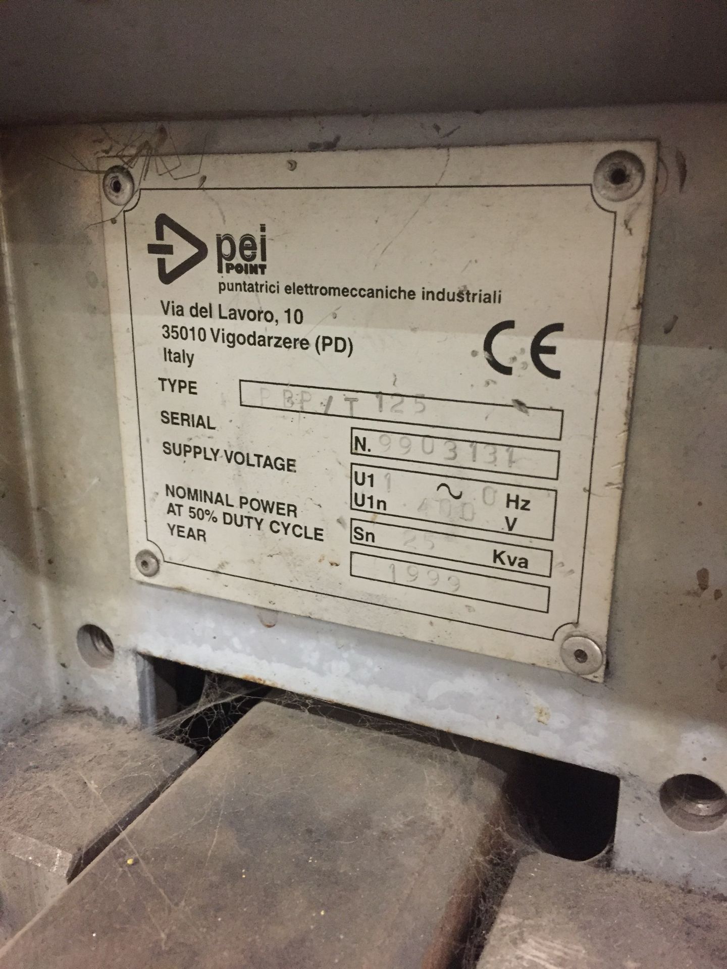 PEI PBP/TRS resistance spot welder, Serial No. 9903131 (1999), 400 volt, 25 Kva, with sureweld 5-2. - Image 3 of 3