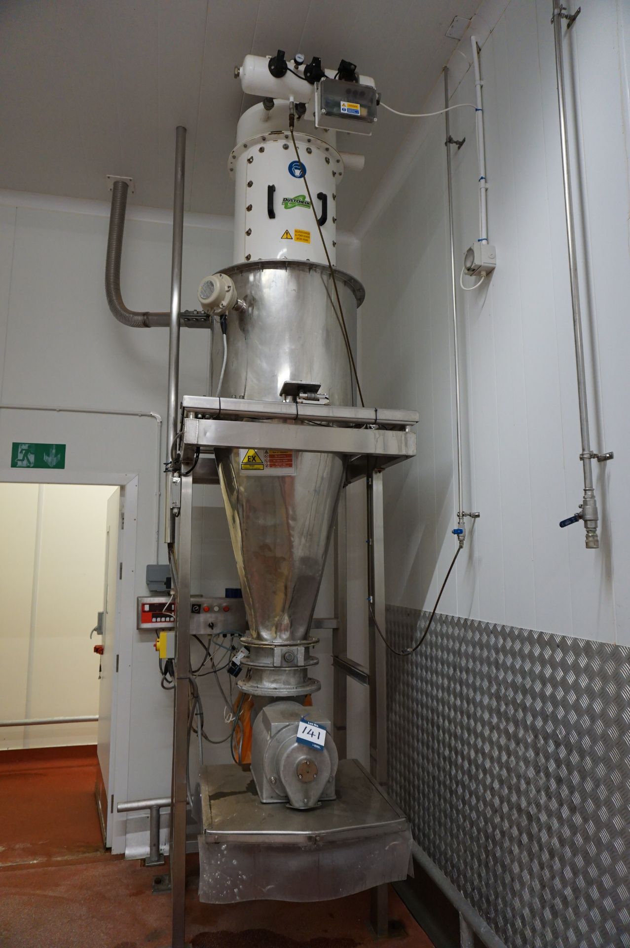 Unbadged, internal silo hopper infeed with Dustcheck extraction and Ian Fellows programmable