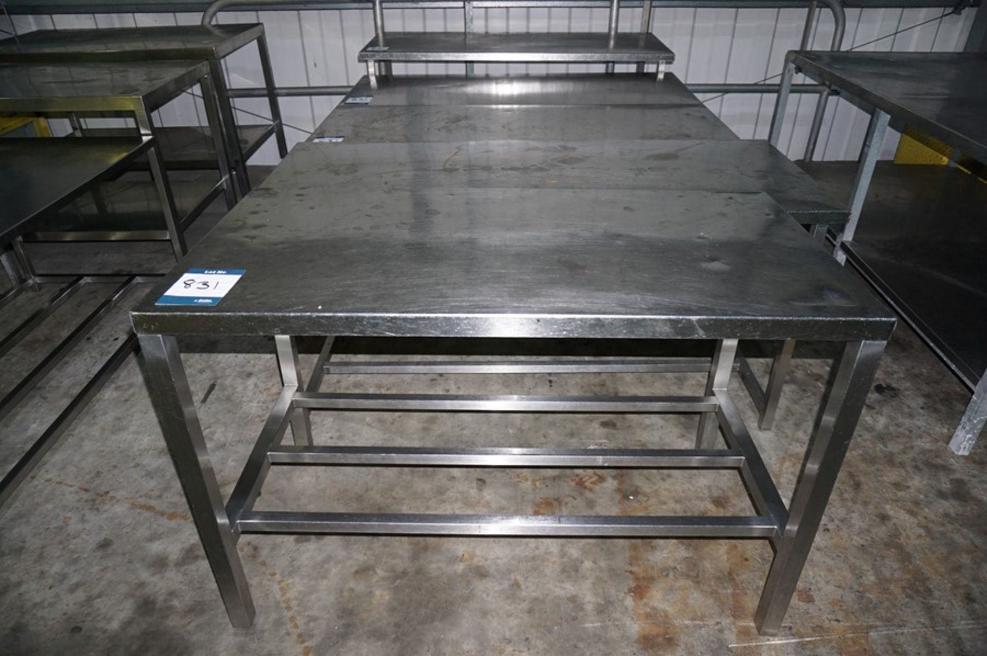 5 x Various stainless steel prep tables, as lotted