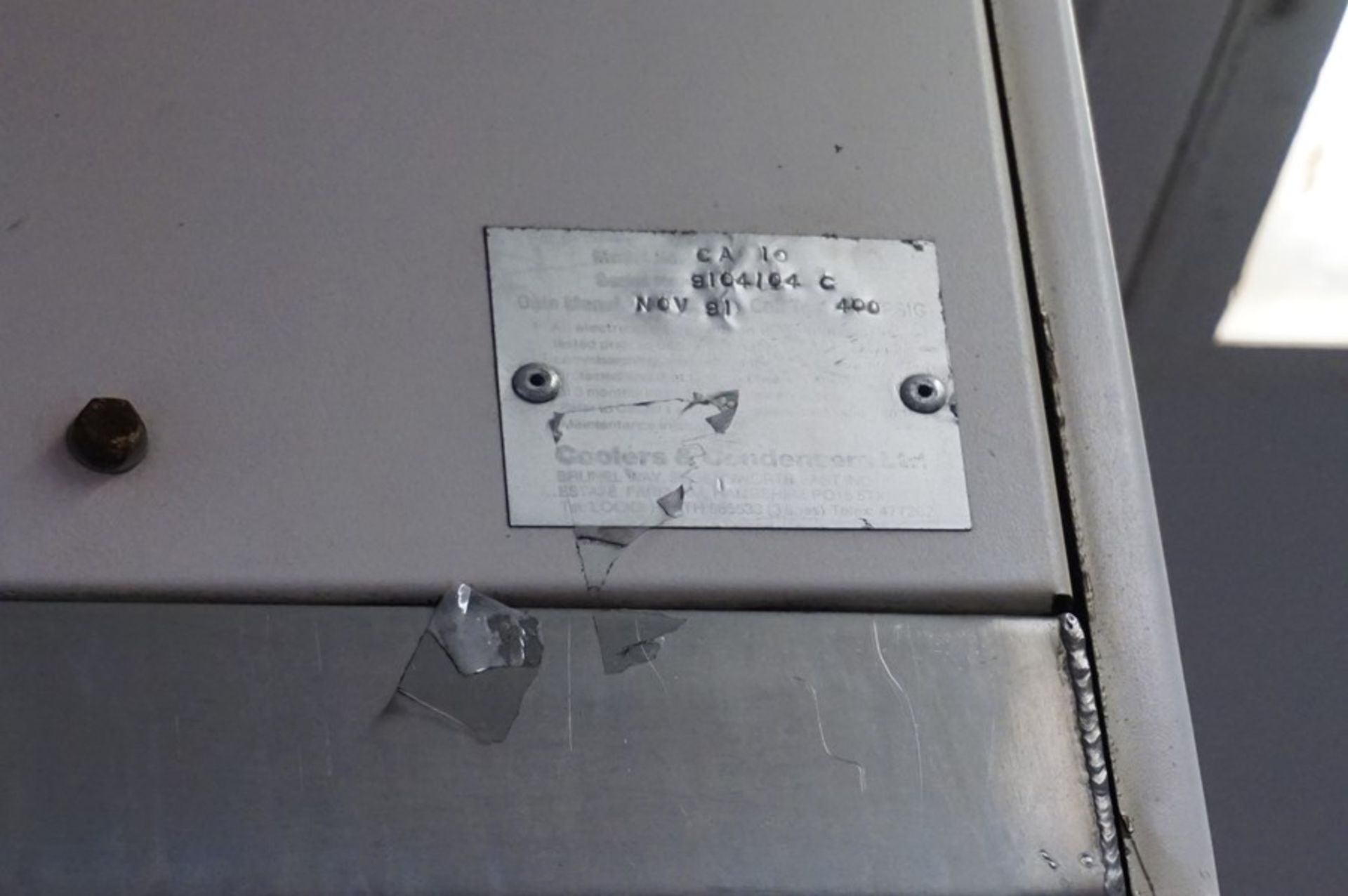 Coolers & Condensers, Model: CA10, twin fan chiller unit, Serial No. 9104104C (1991) (Lift out - Image 2 of 4