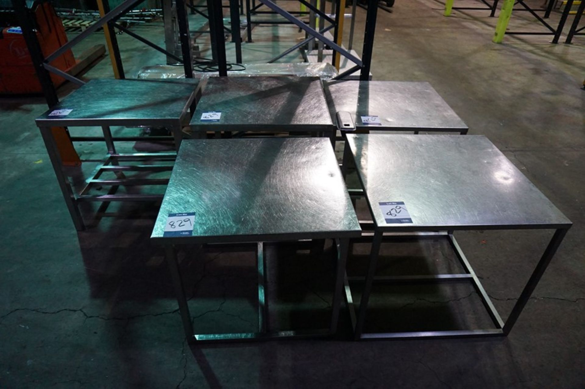 5 x Various stainless steel prep tables, as lotted