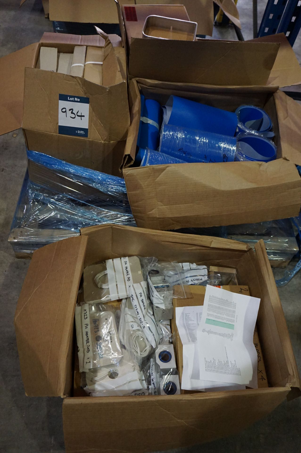 4 x Boxes of PA Sealer parts to include: belts, springs, thermocouplers, heater pads, cutting