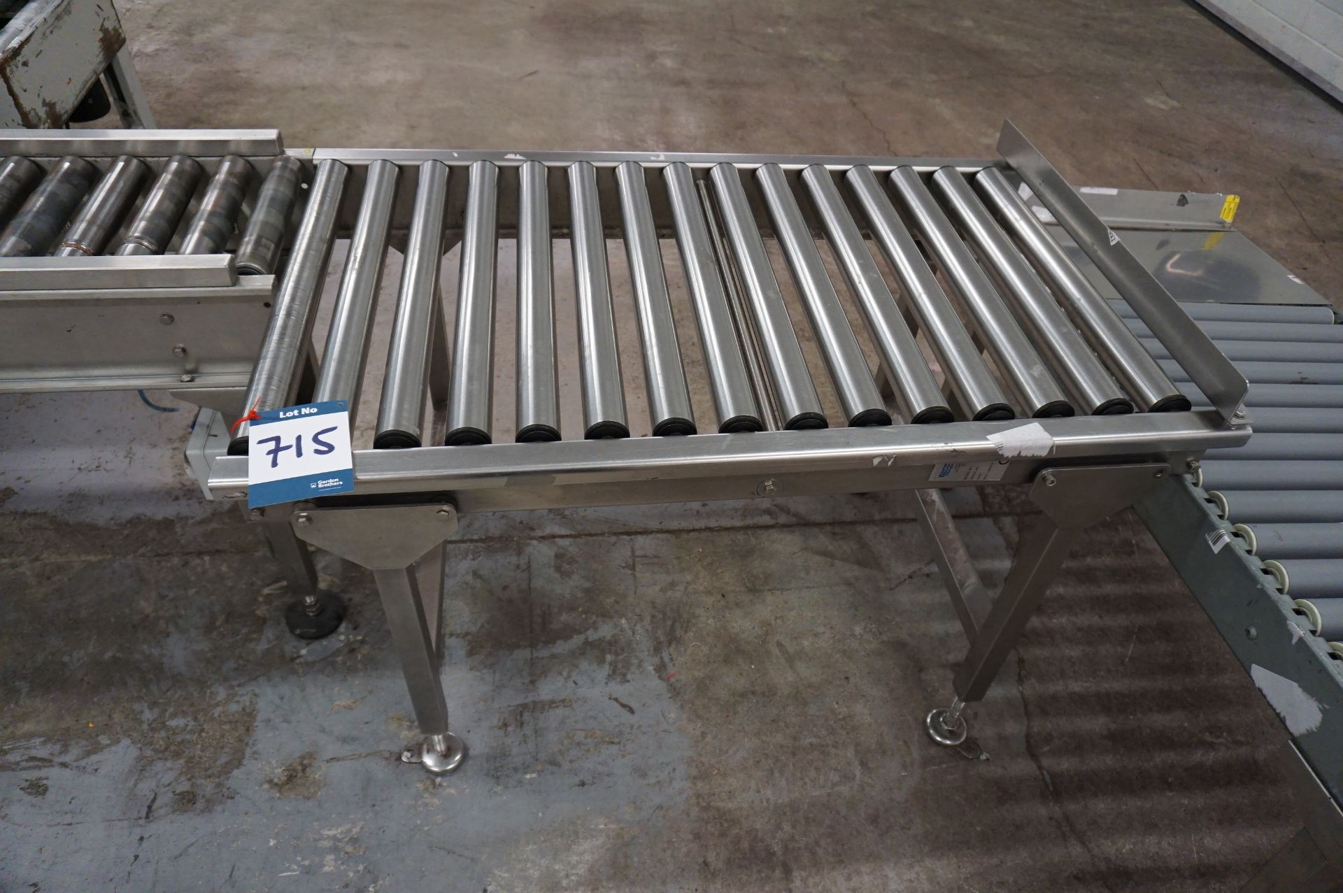 2 x Western Mechanical Handling, gravity roller conveyors (1 x plastic rollers and 1 x steel