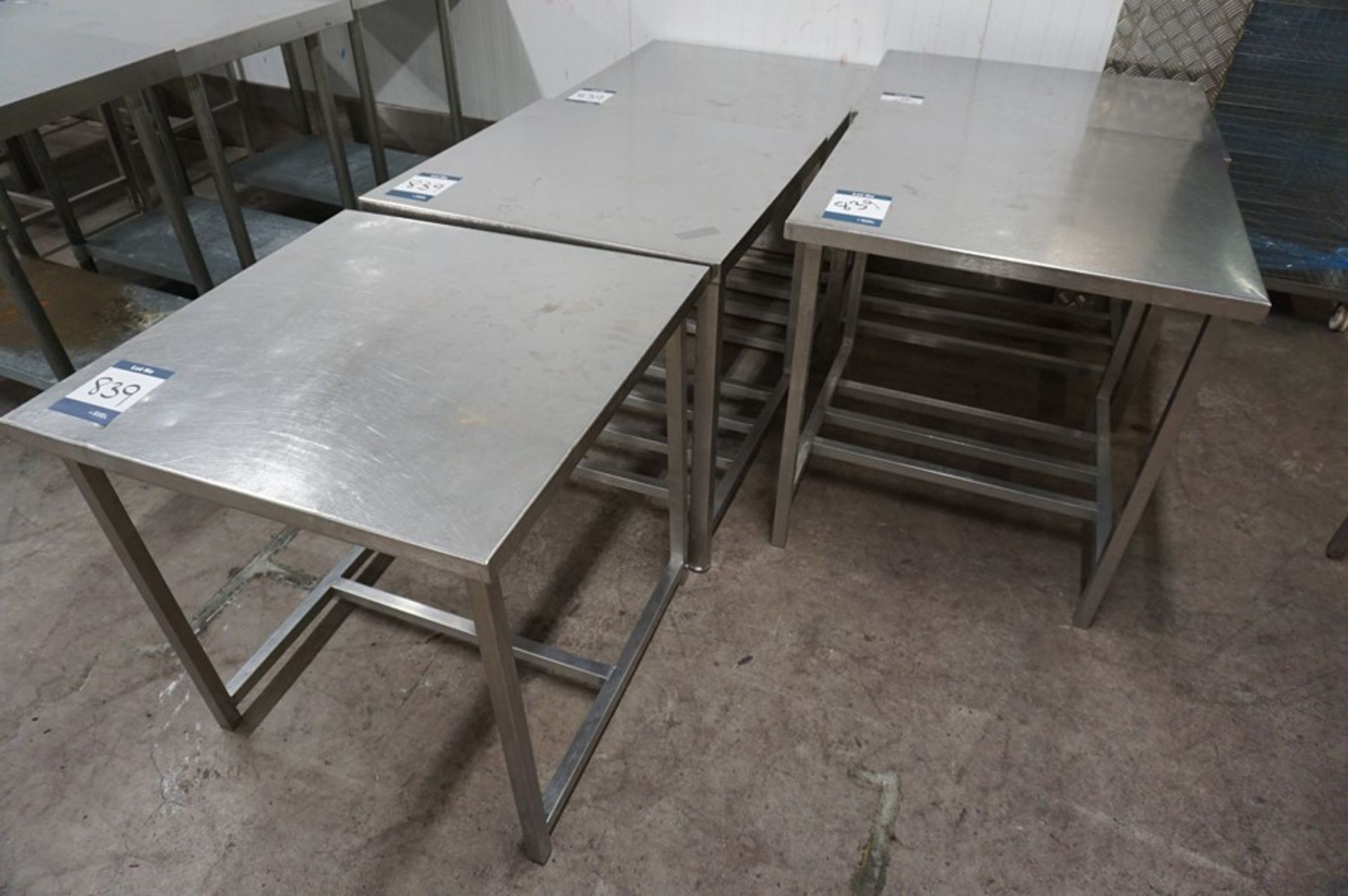 5 x Various stainless steel prep tables, as lotted