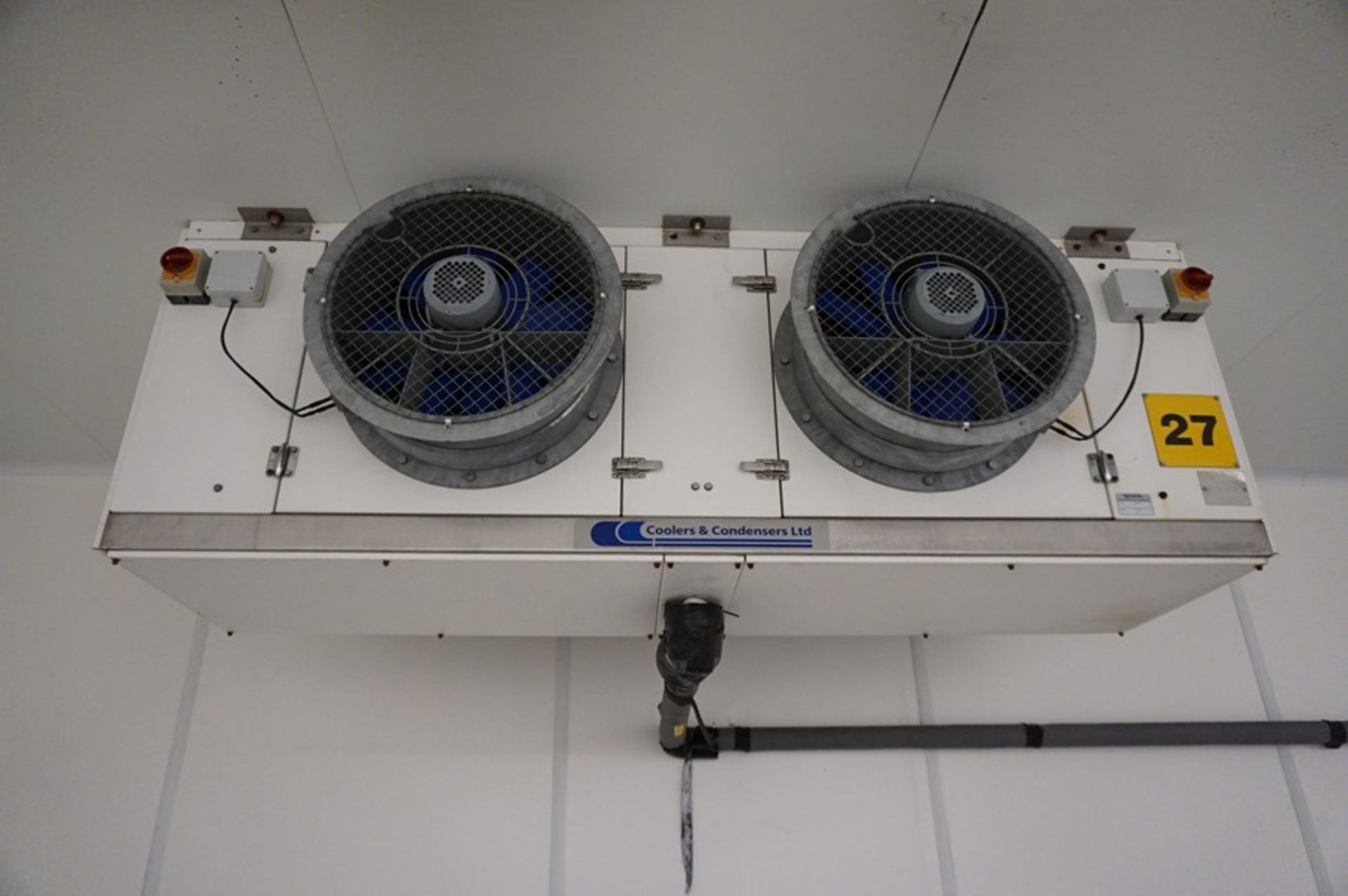 Coolers & Condensers, twin fan chiller unit (Lift out charge to bring unit to ground: £150)