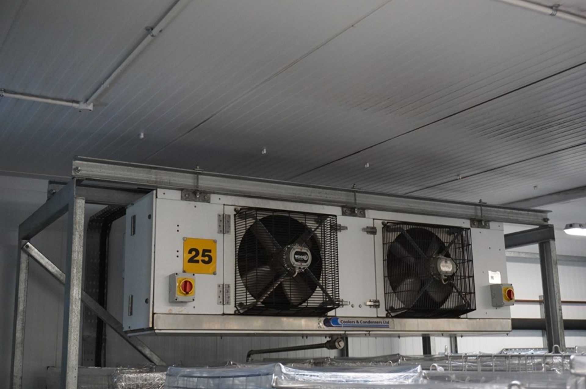 Coolers & Condensers, Model: CA10, twin fan chiller unit, Serial No. 0009219 (1998) with support