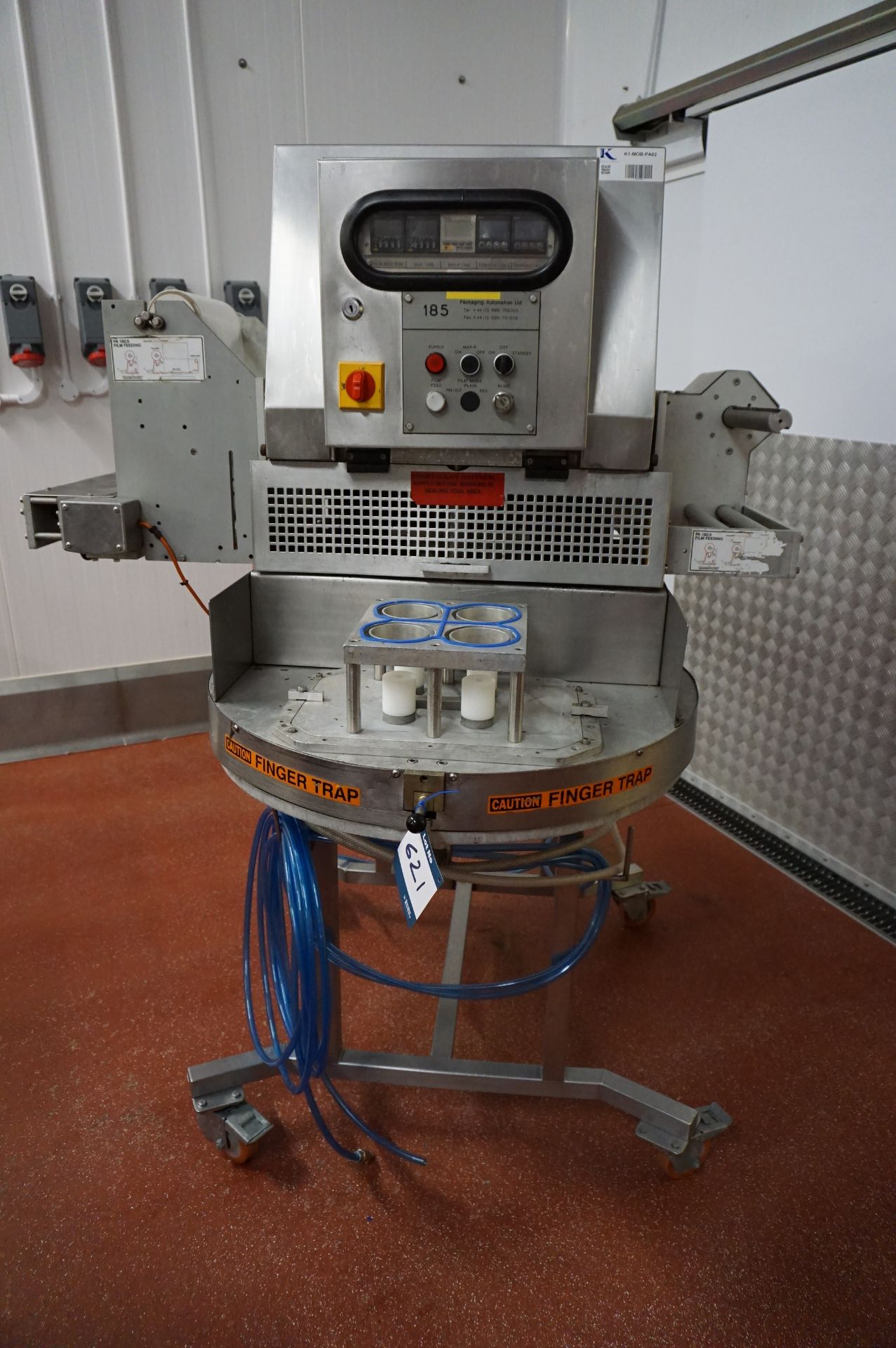 Packaging Automation Limited, mobile 4 pot sealing machine, Serial No. E894182 (tooling for 86mm