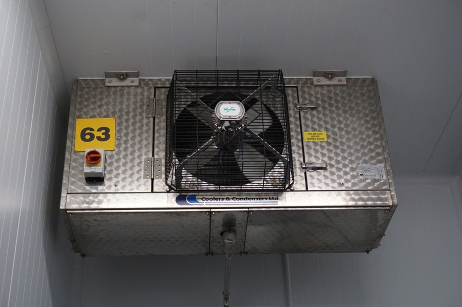 Coolers & Condensers, stainless steel single fan chiller unit (2005) Max: 100'c Min: -50'c (Lift out - Image 2 of 2