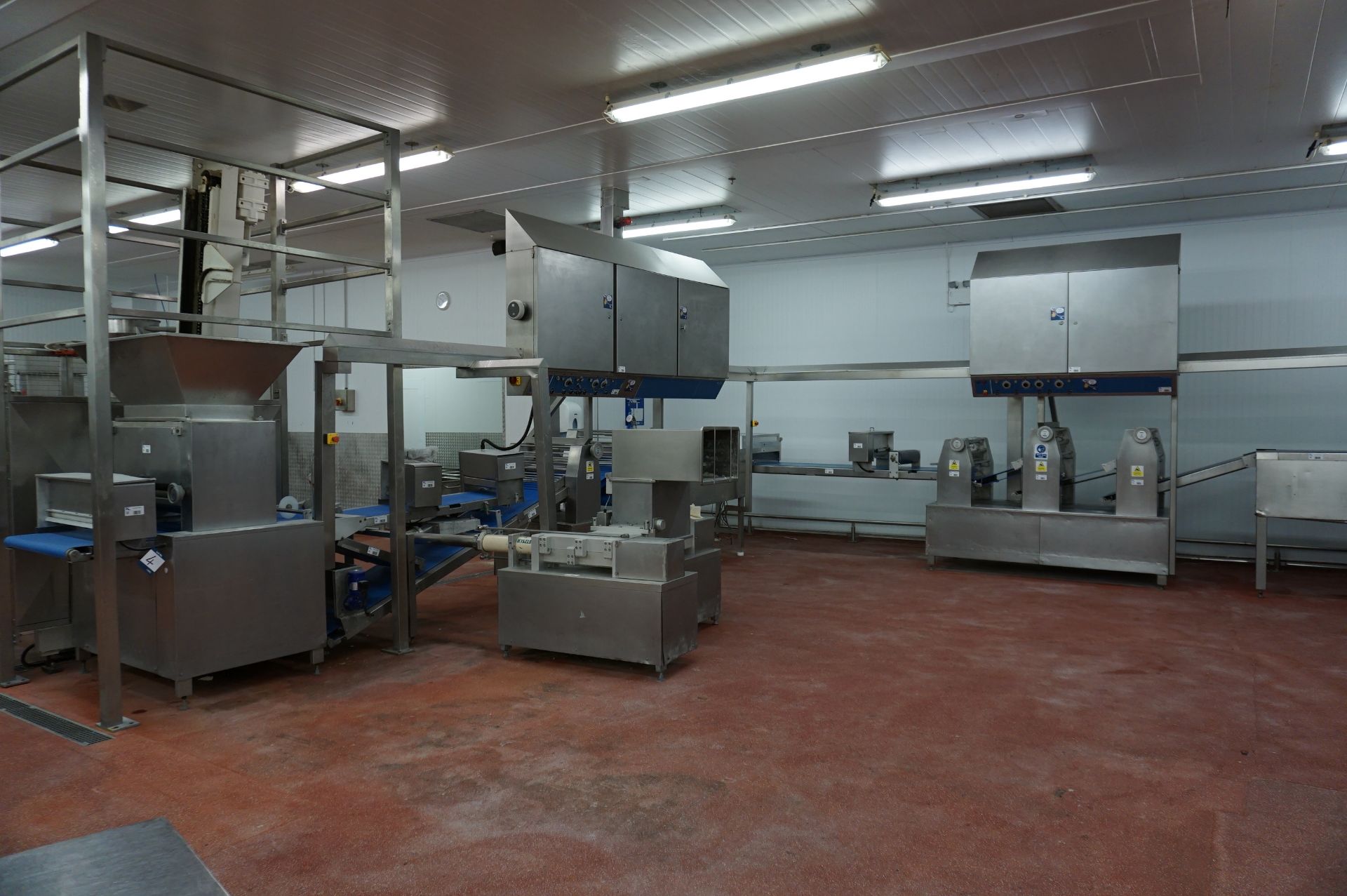 Rademaker Pastry Laminating Line (Approx: 37m) Comprising: Hopper infeed with pastry extruder;