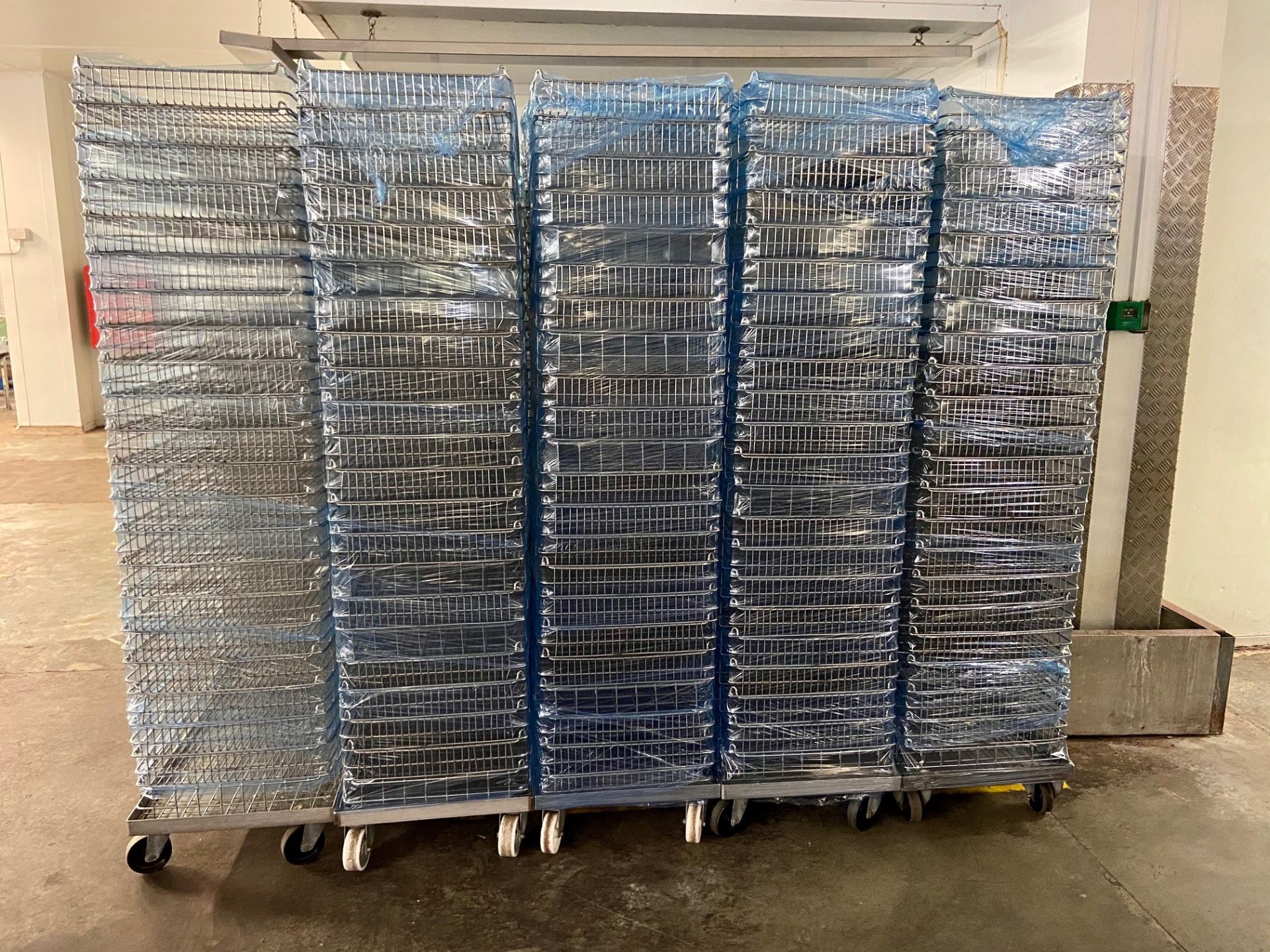 5 x Mobile trolleys each with 20 cooling/storage racks (70mm deep) (these will be allocated on a
