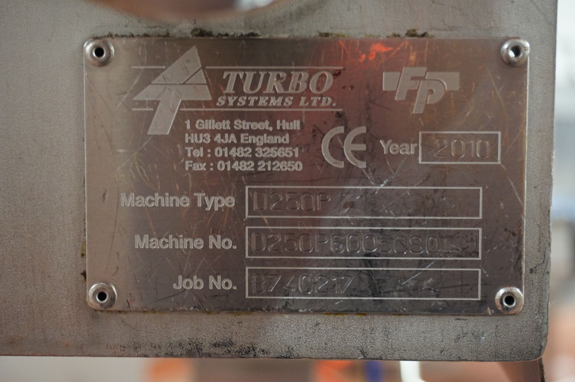 Turbo Systems Limited, Type: D25OP single head depositor, Serial No. 6005080 (2010) with hopper - Image 5 of 5