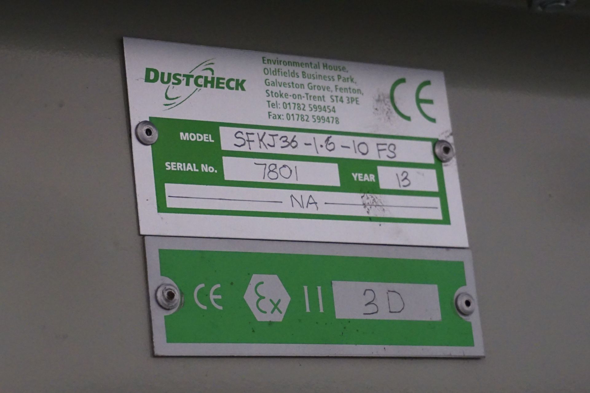 Dustcheck, Model: SFKJ-1.6-10-FS, dust extraction unit, Serial No. 7801 with filter unit and - Image 4 of 6