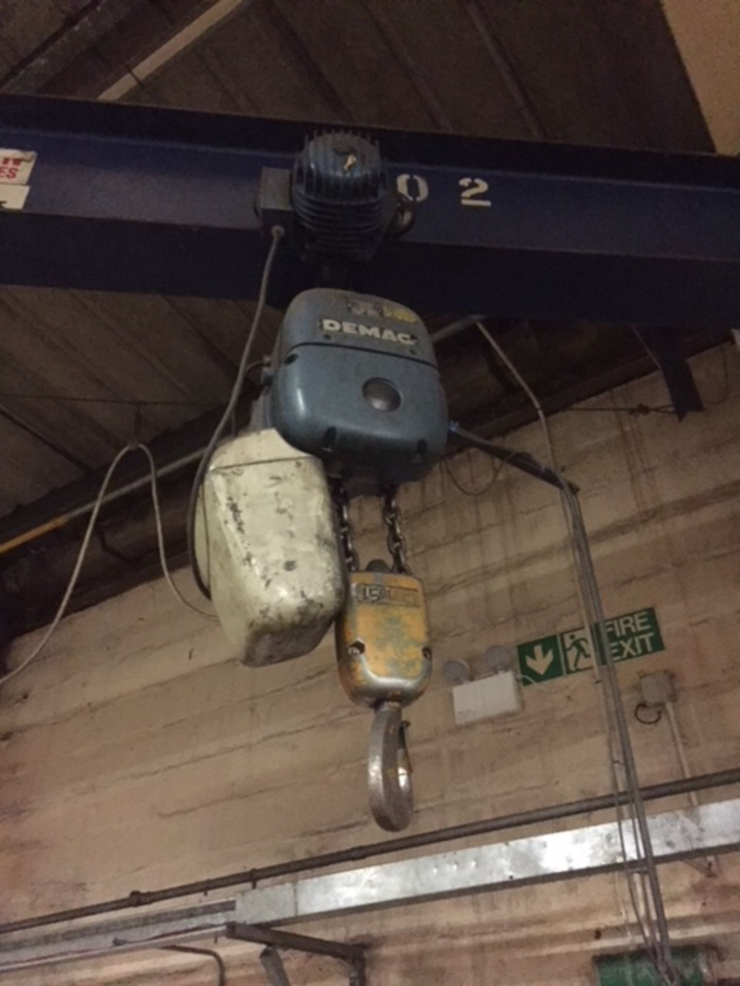 Swing jib crane with Demag 1.5 tonne SWL winch **This lot is located at The Willows Site, CF48 1YH** - Image 2 of 2