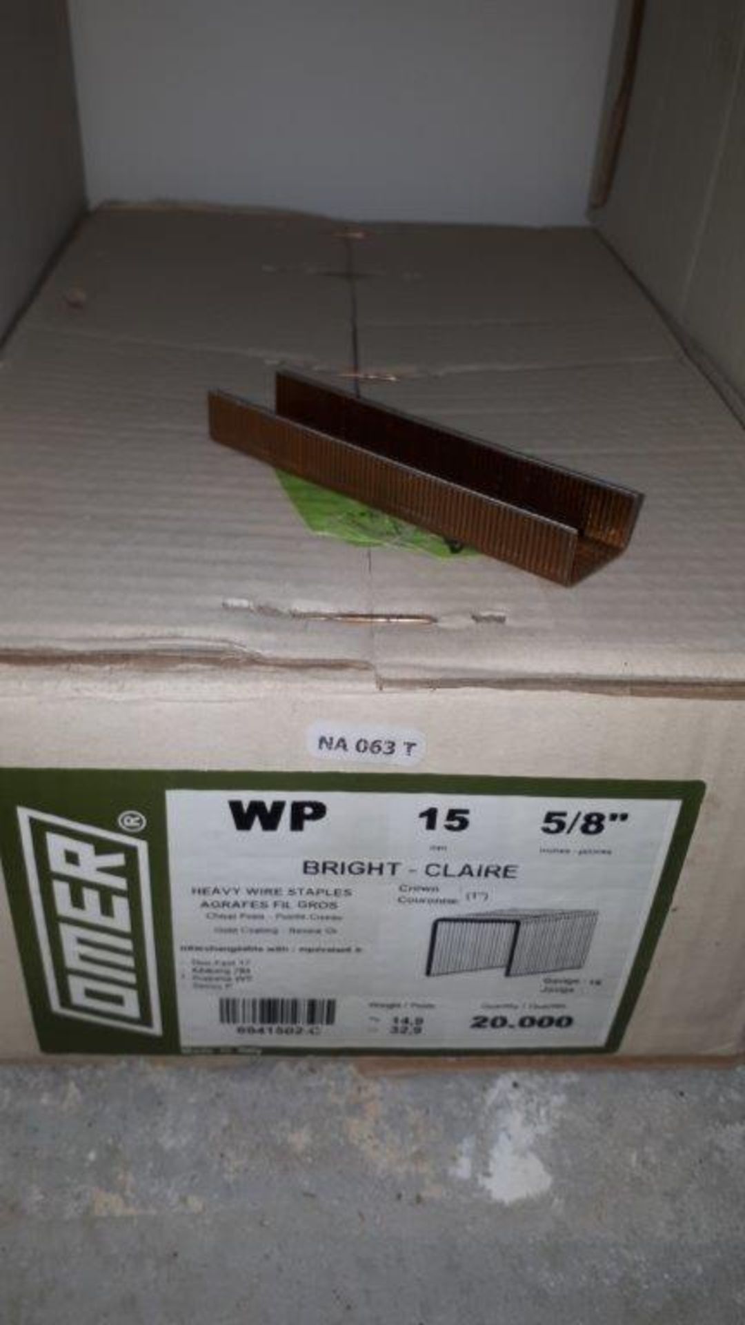 OMER 1" x 5/8" Heavy Wire Staples (20,000/box)