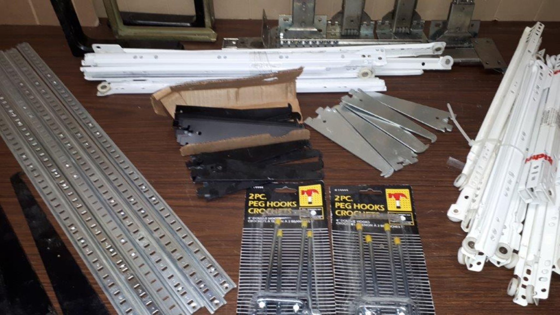 LOT: (10) Asst Drawer Slides + (3) sets of Sliding/Door Hinge Kits for Hidden TV Furniture)