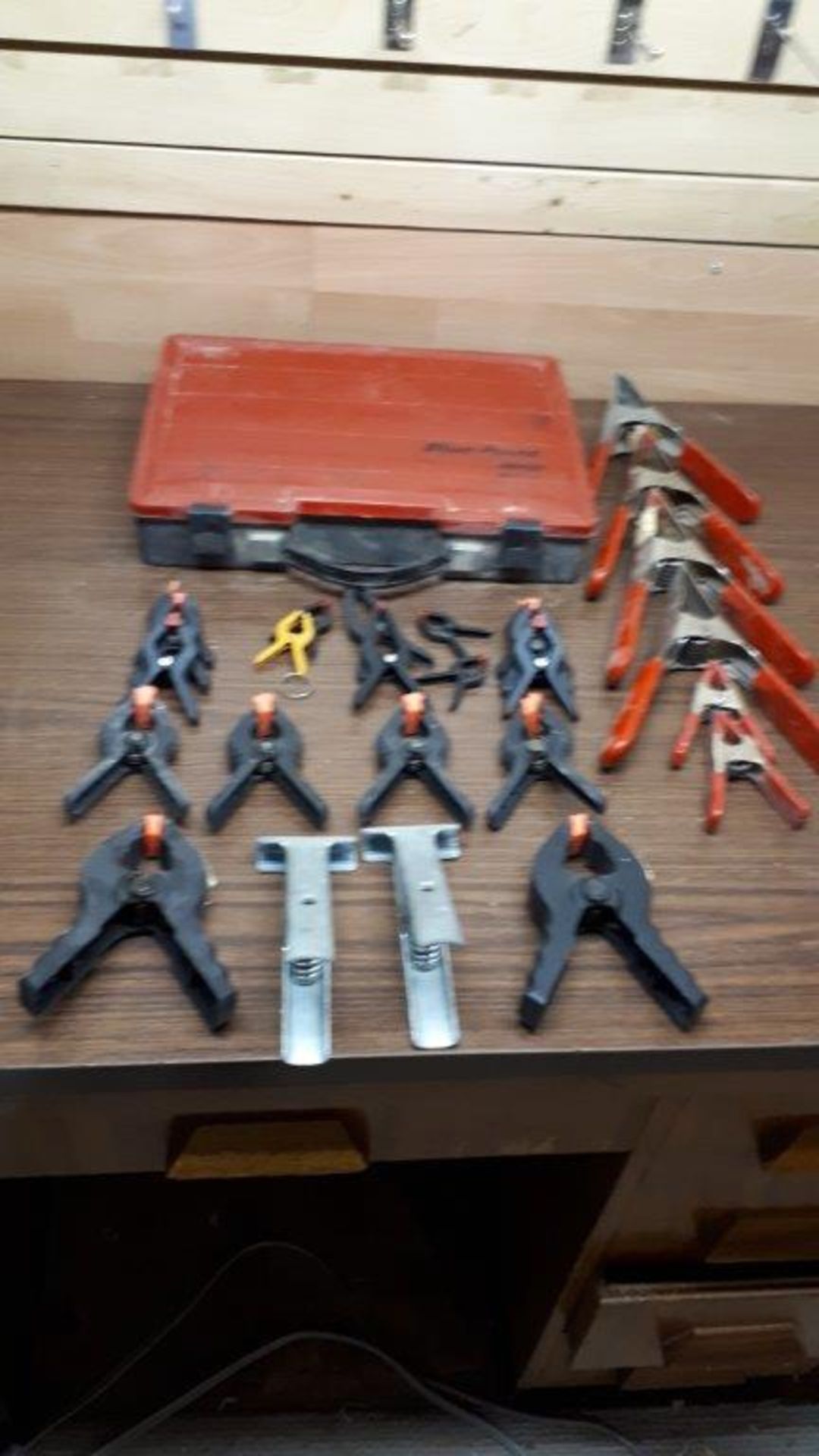 LOT: Asst. Clamps, Plastic Case w/ screws, drill bits, etc. - Image 4 of 4