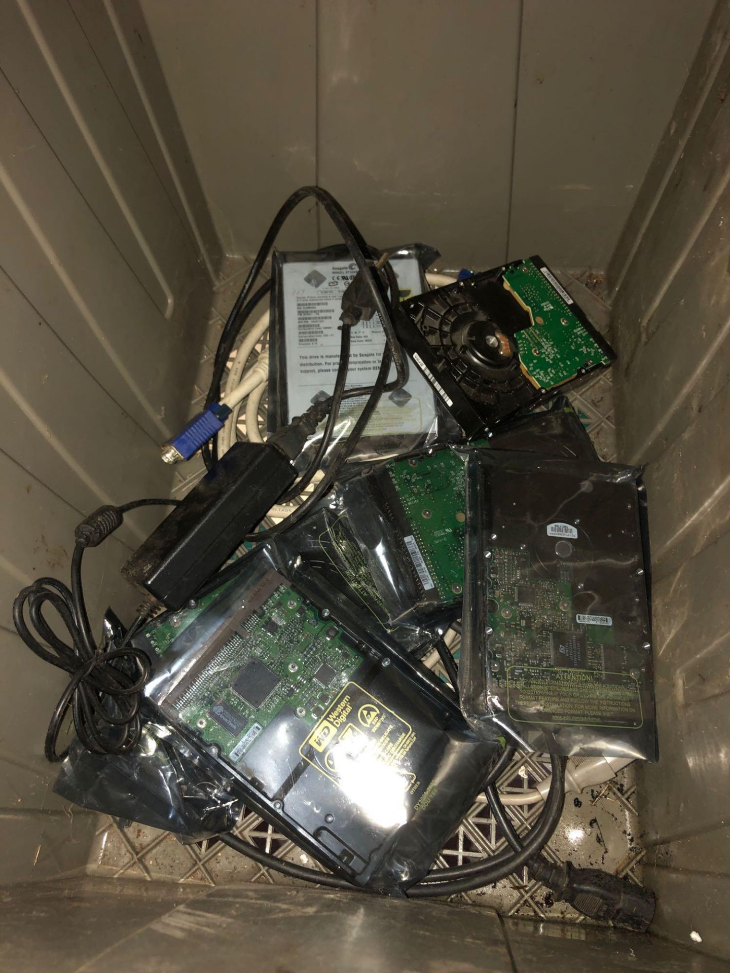 Box of Assorted Computer Hard Drives