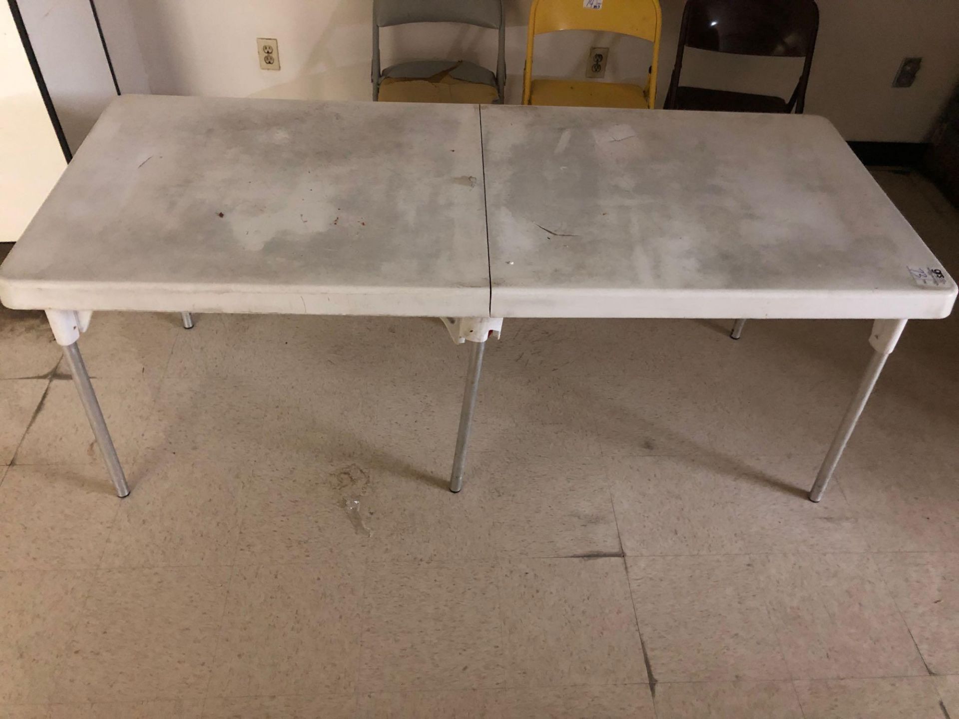 White Plastic Folding Table