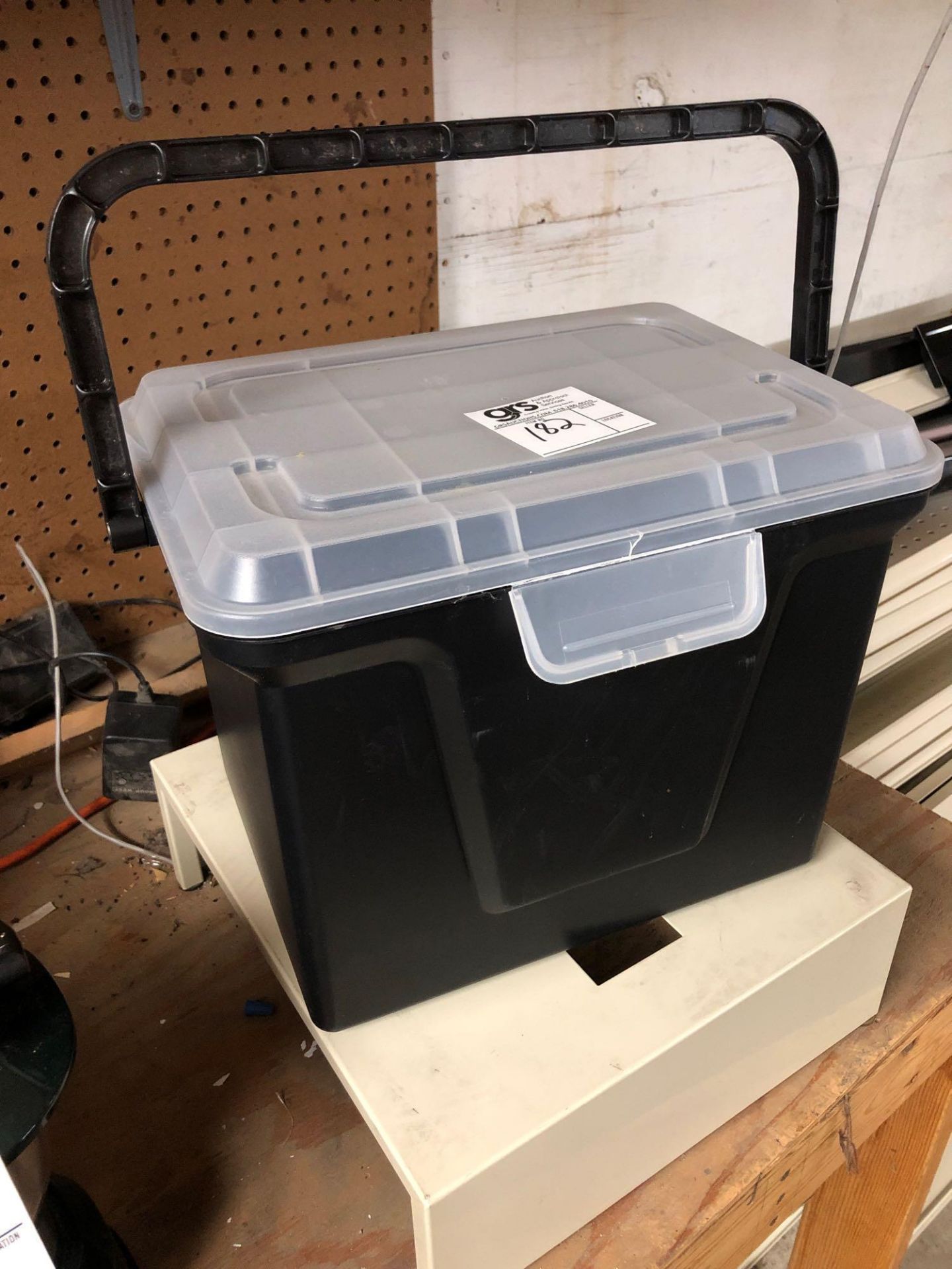 Plastic Tool Box with a Metal Stand