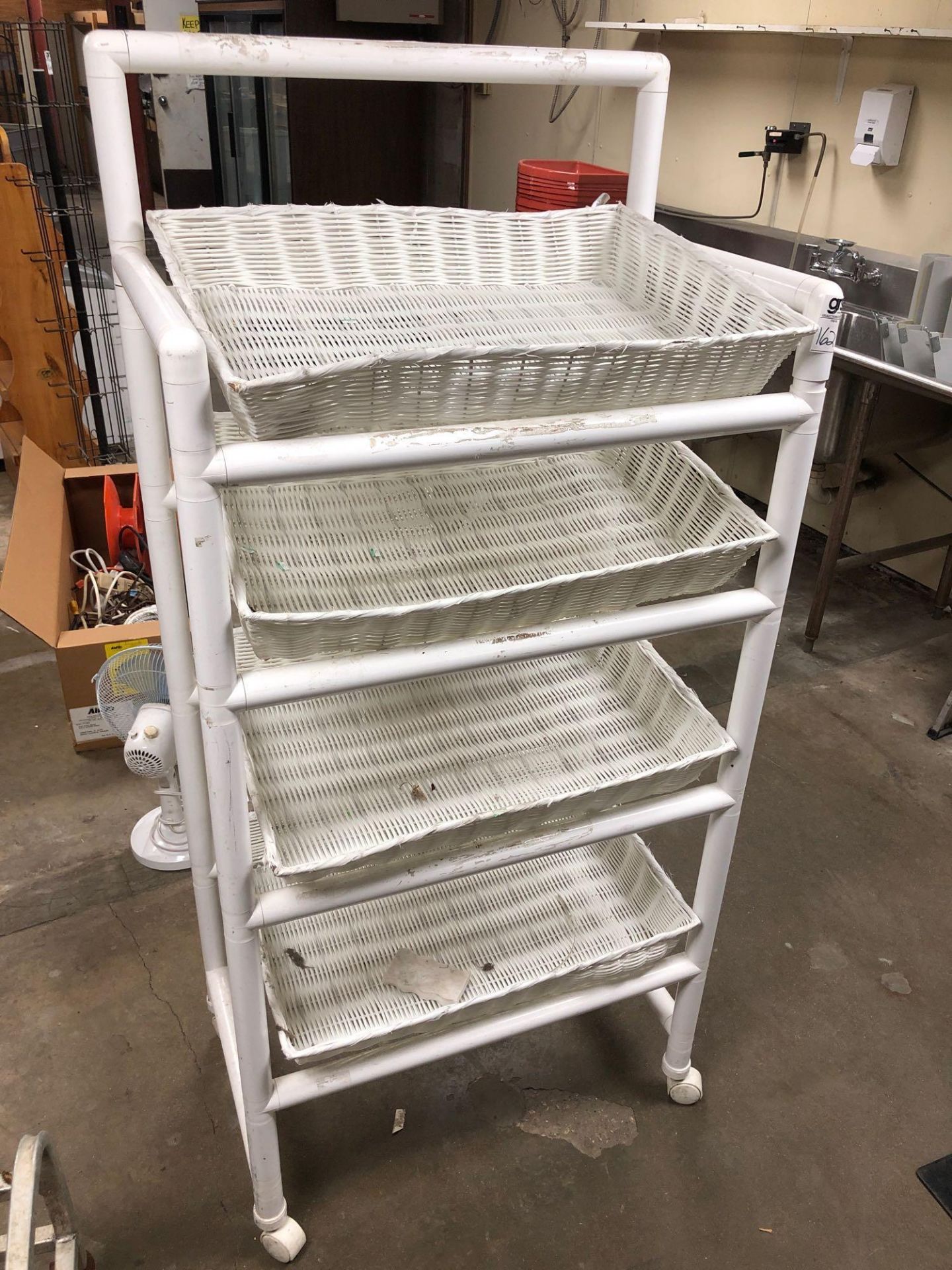 Mobile 4 Tier PVC Cart with Baskets