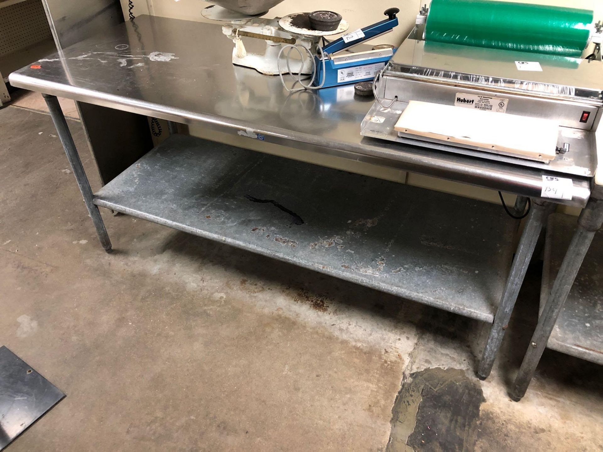 Stainless Steel Table with Galvanized Legs