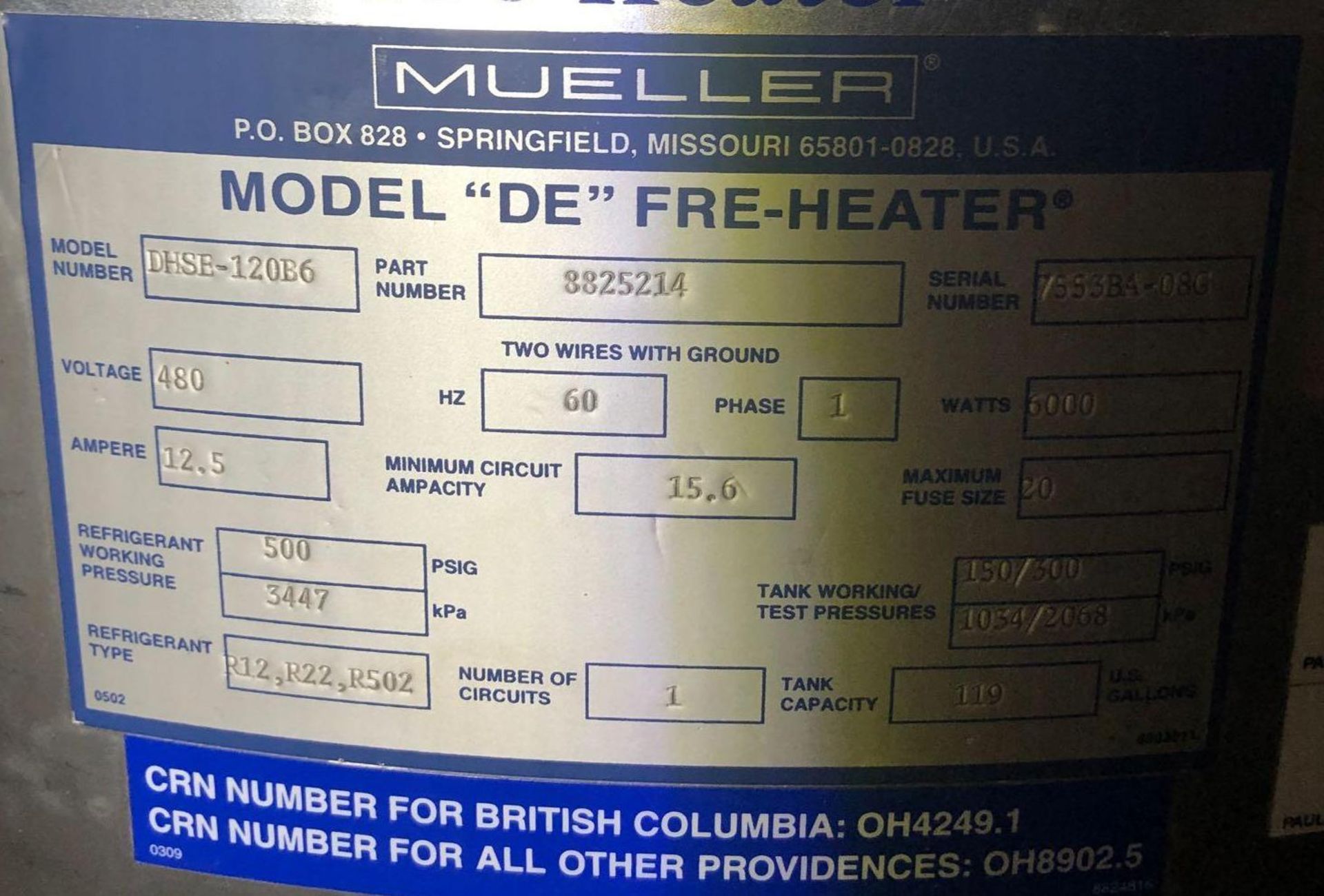 Mueller Fre Heater - Milk Cooling System - Image 2 of 4