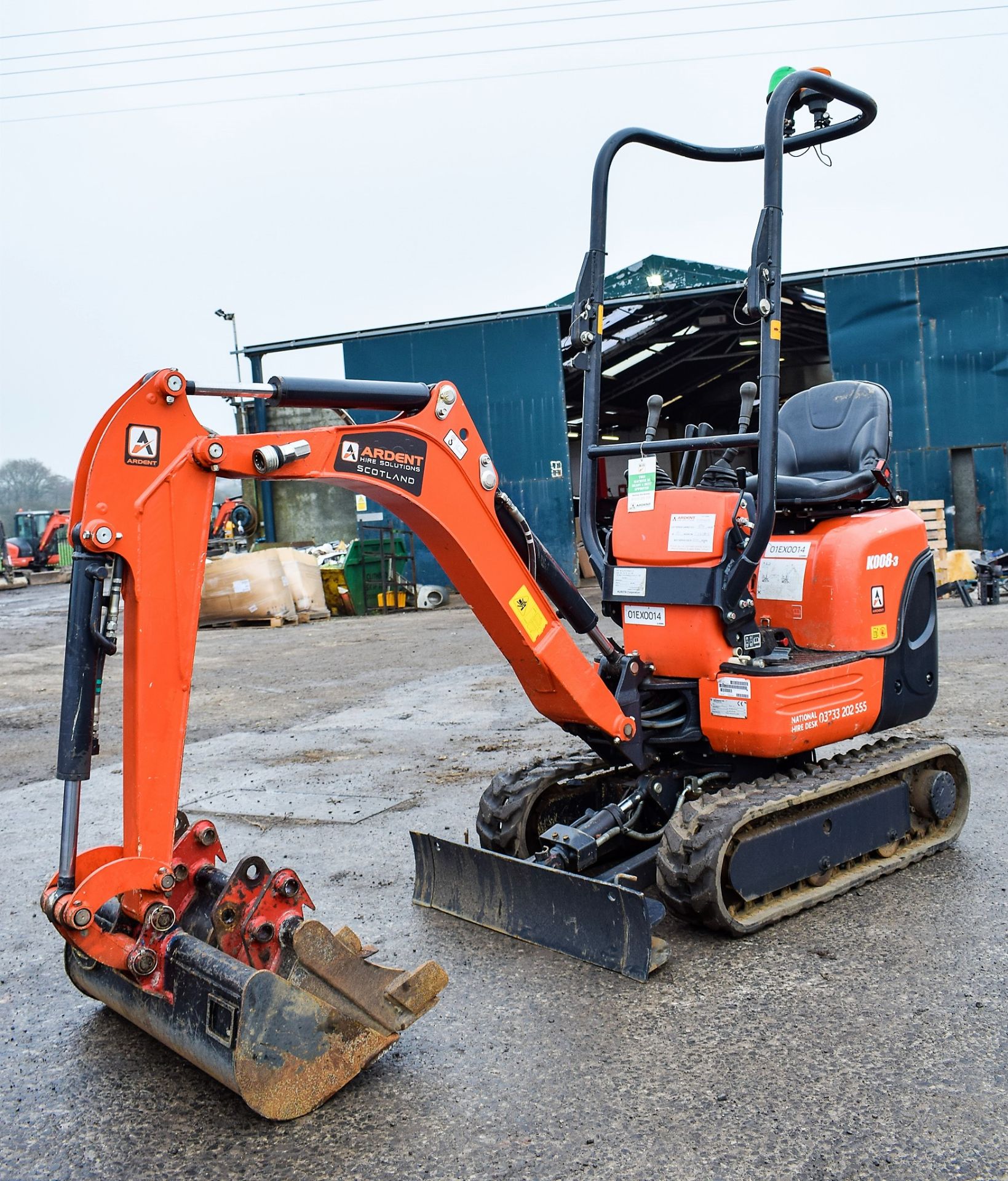 Kubota KX008-3 0.8 tonne rubber tracked micro excavator Year: 2017 S/N: 29295 Recorded Hours: 337