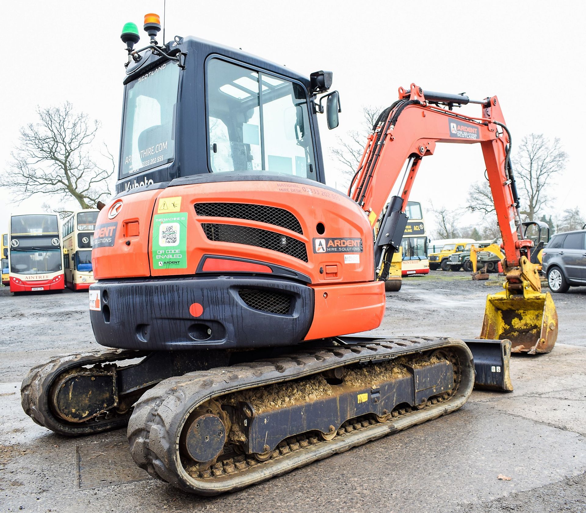 Kubota U48-4 4.8 tonne rubber tracked excavator Year: 2015 S/N: 52988 Recorded Hours: 923 blade, - Image 4 of 14