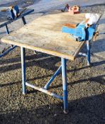 Ridgid steel site bench c/w bench vice & pipe vice