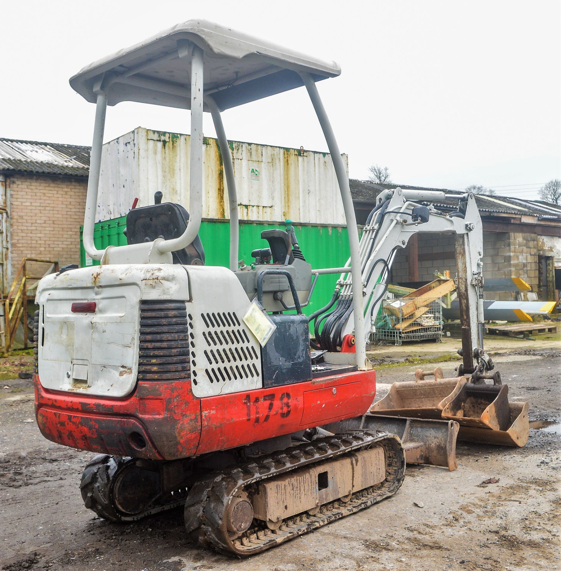 Takeuchi TB014 1.5 tonne rubber tracked excavator Year: 2008 S/N: 11410717 Recorded Hours: Not - Image 4 of 12